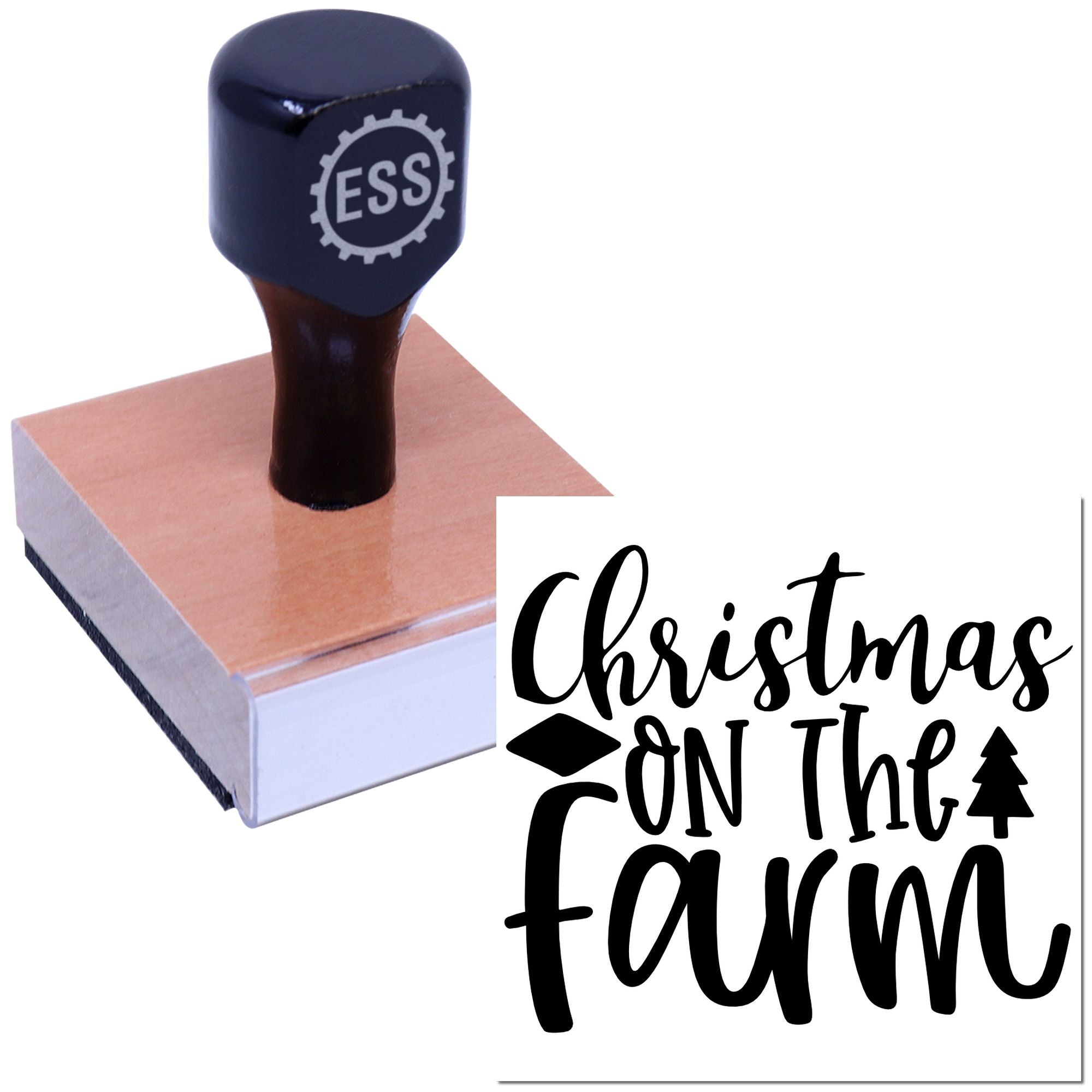 Farmhouse Holiday Cheer Card Making Rubber Stamp