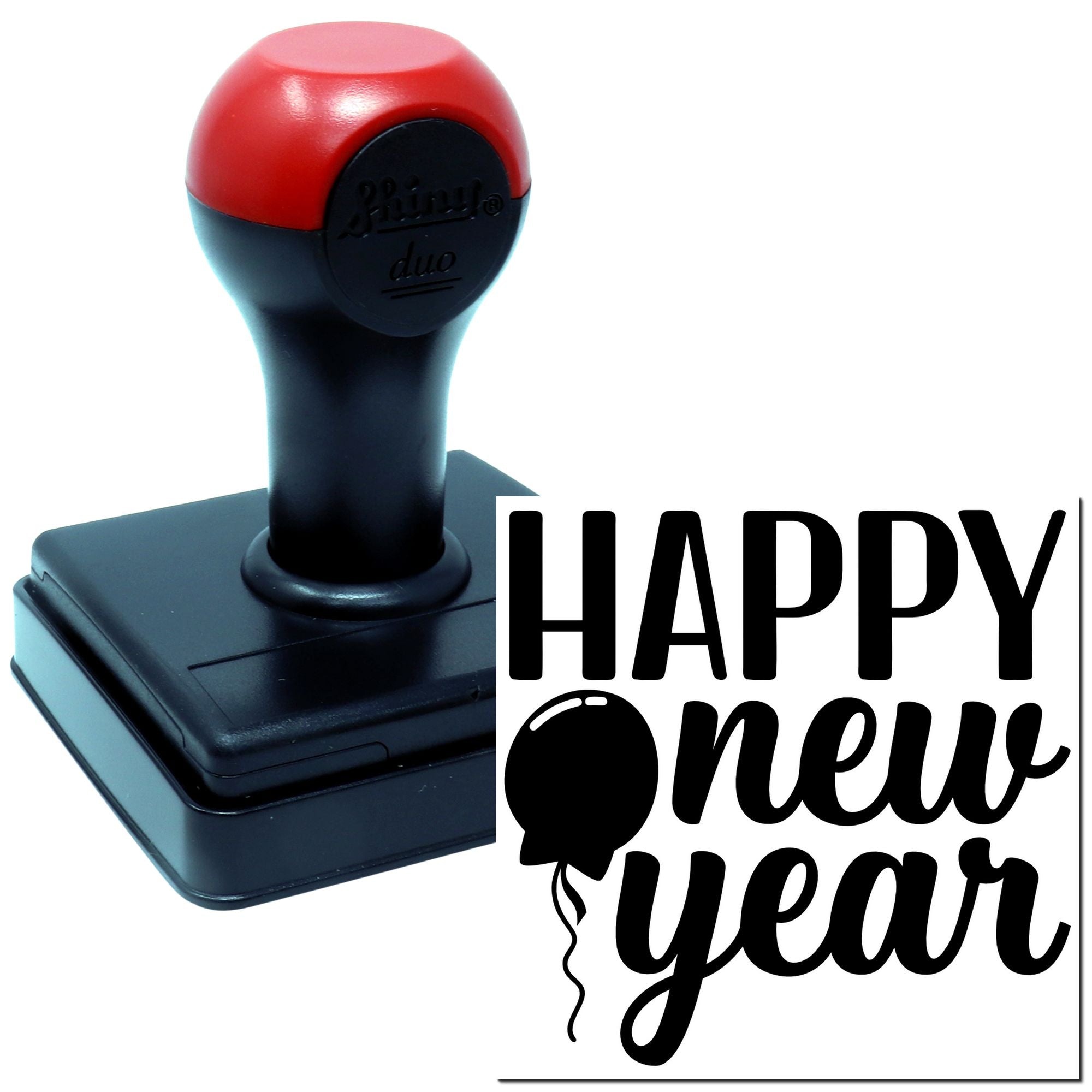 Duo Bold Balloon Happy New Year Hand Stamp