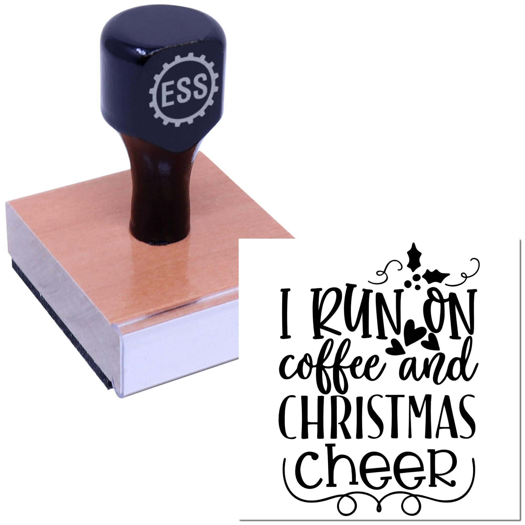 Holiday Caffeine Boost Place Card Rubber Stamp
