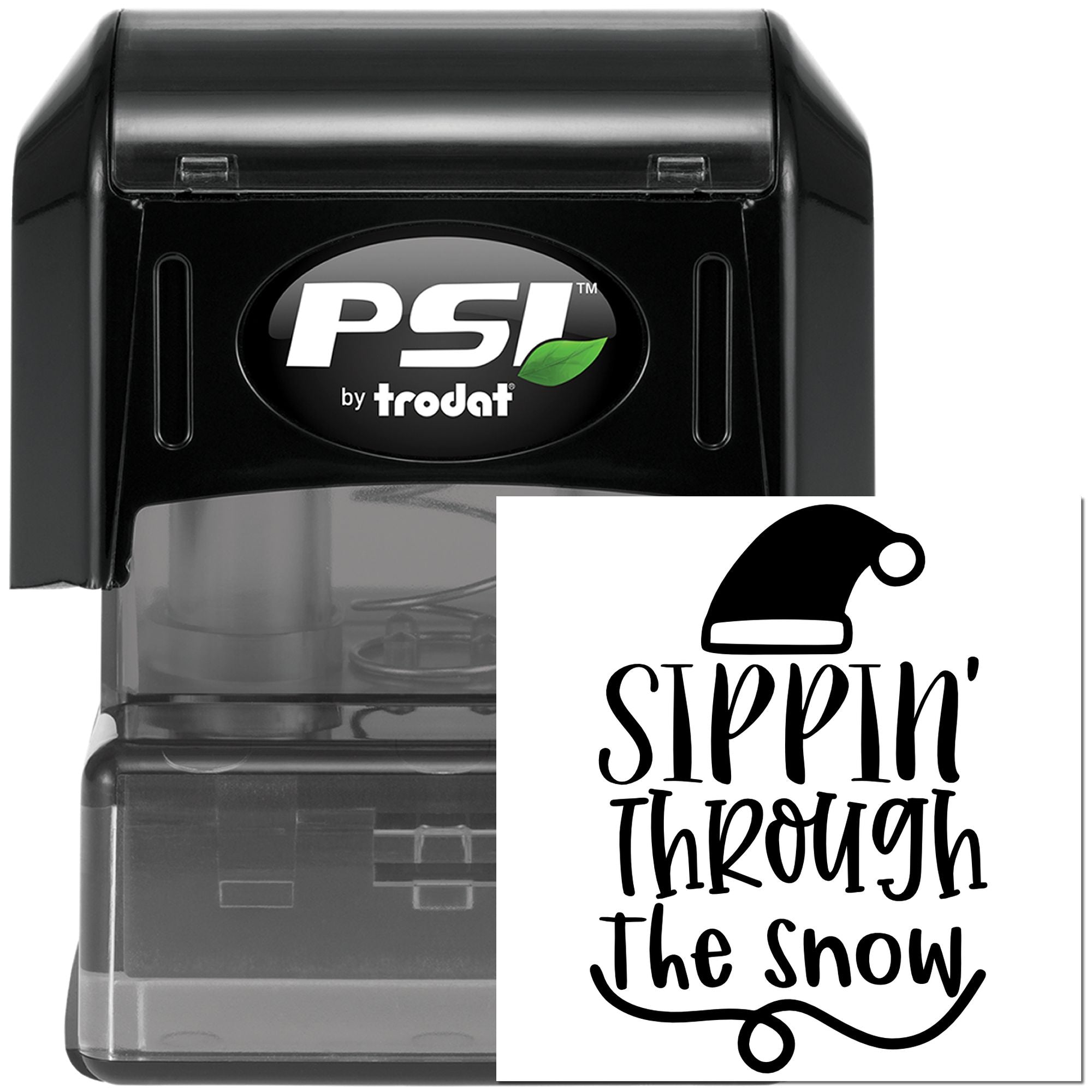 Pre-Inked Sippin Through Snow Party Favor Stamp