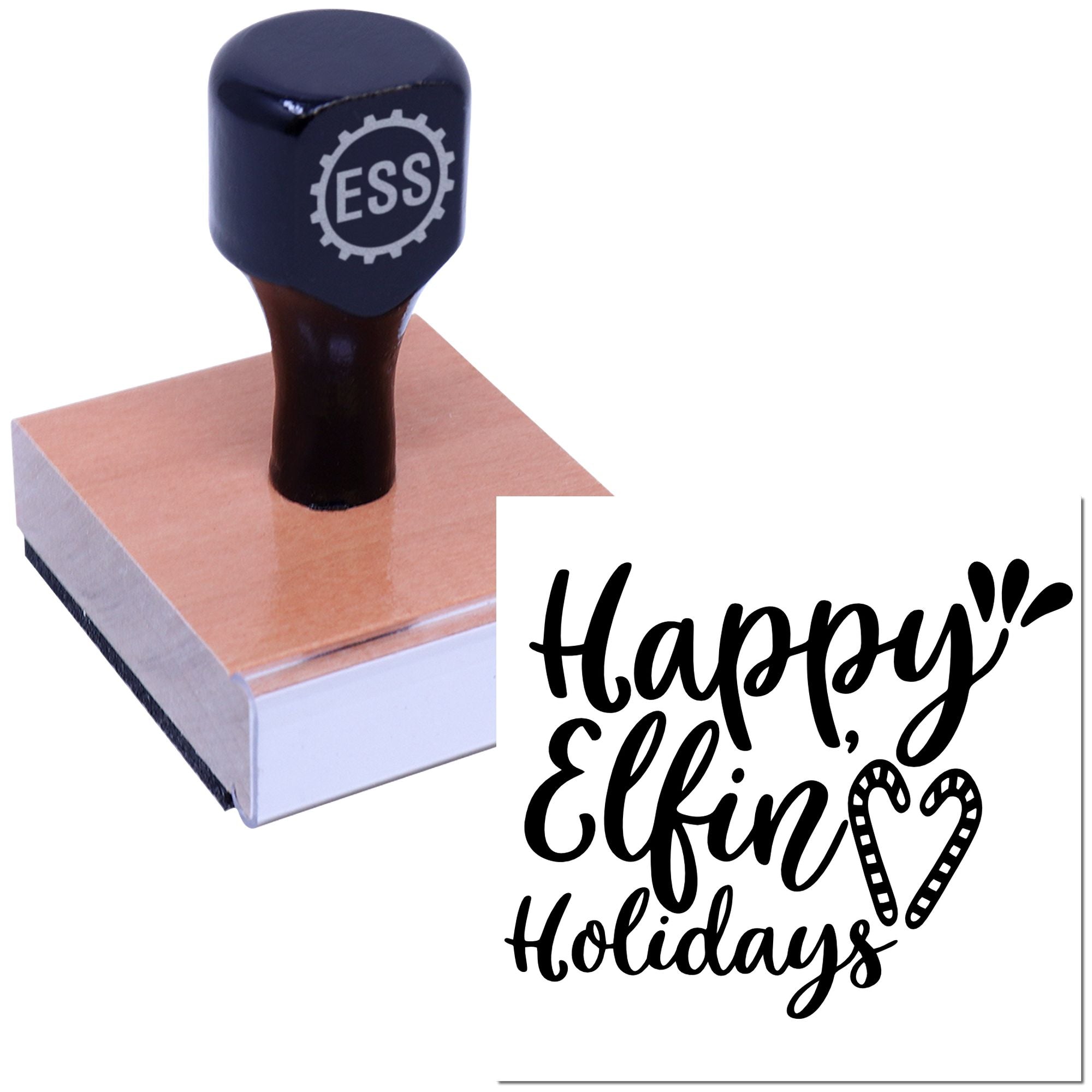 Elfin Candy Cheer Card Making Rubber Stamp