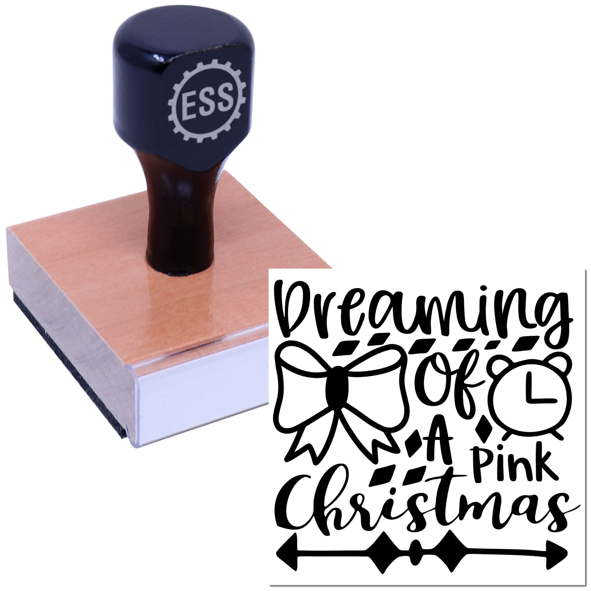 Dreamy Pink Christmas Paper Craft Rubber Stamp