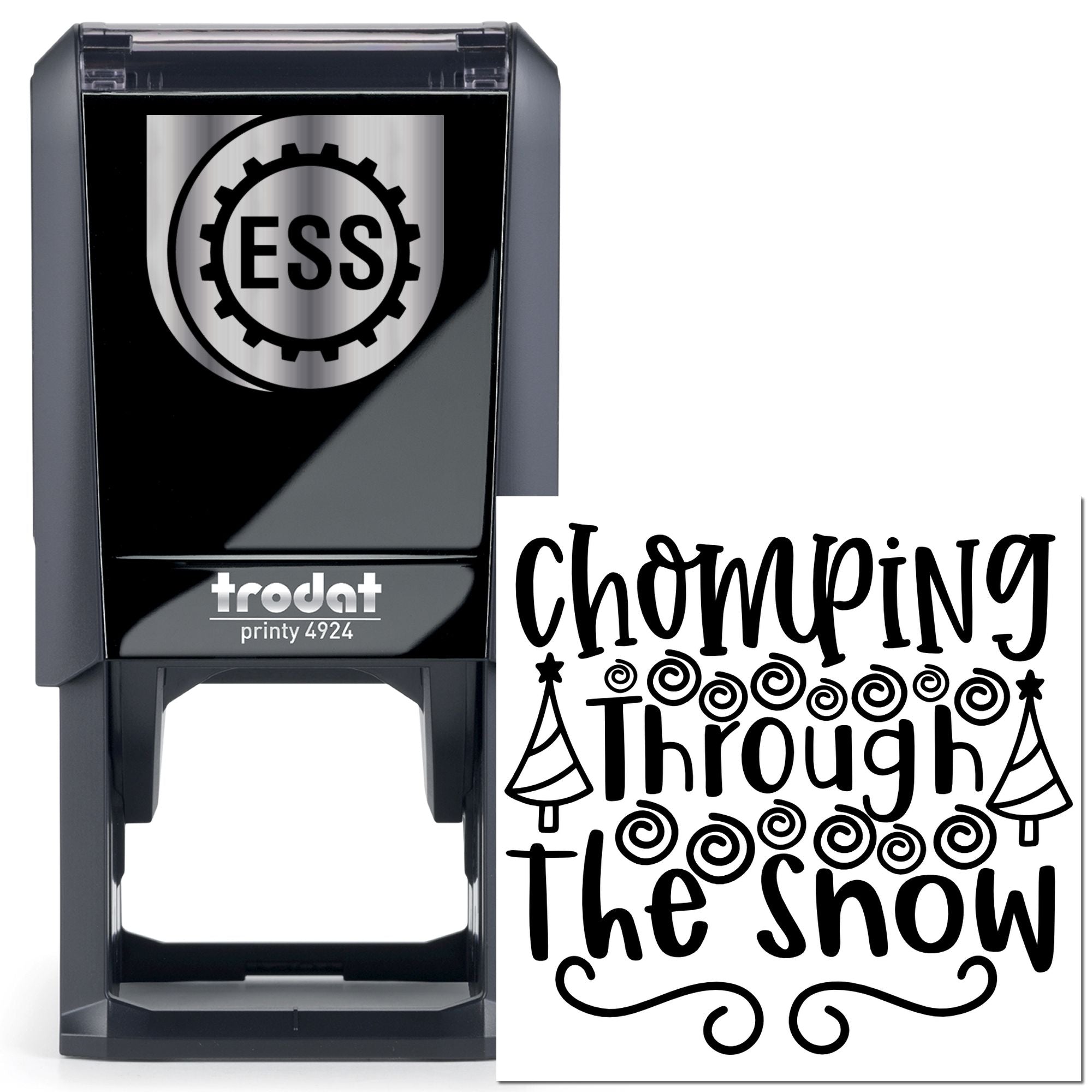 Self-Inking Chomping Snow Paper Goods Stamp