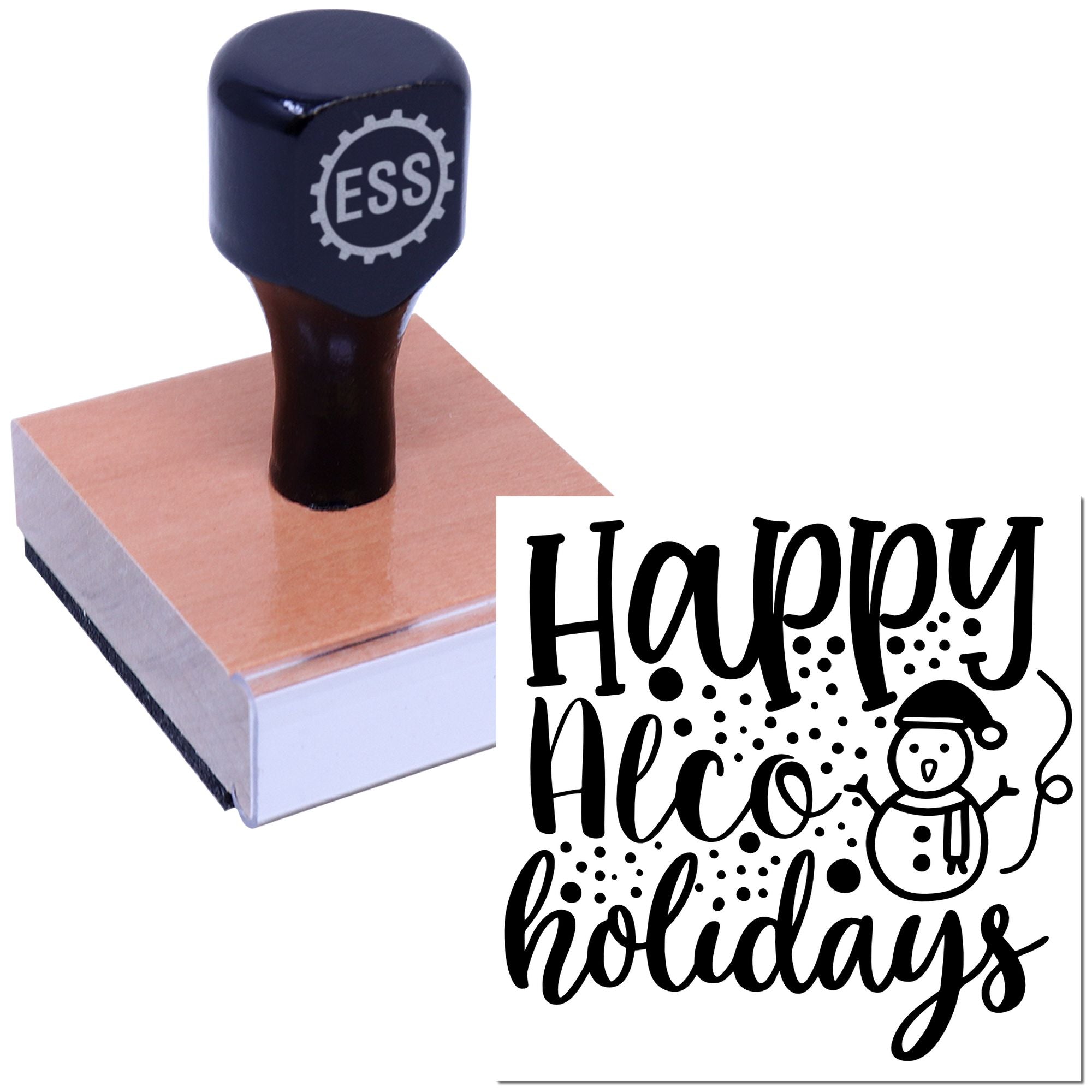 Boozy Snowman Holidays Note Card Rubber Stamp