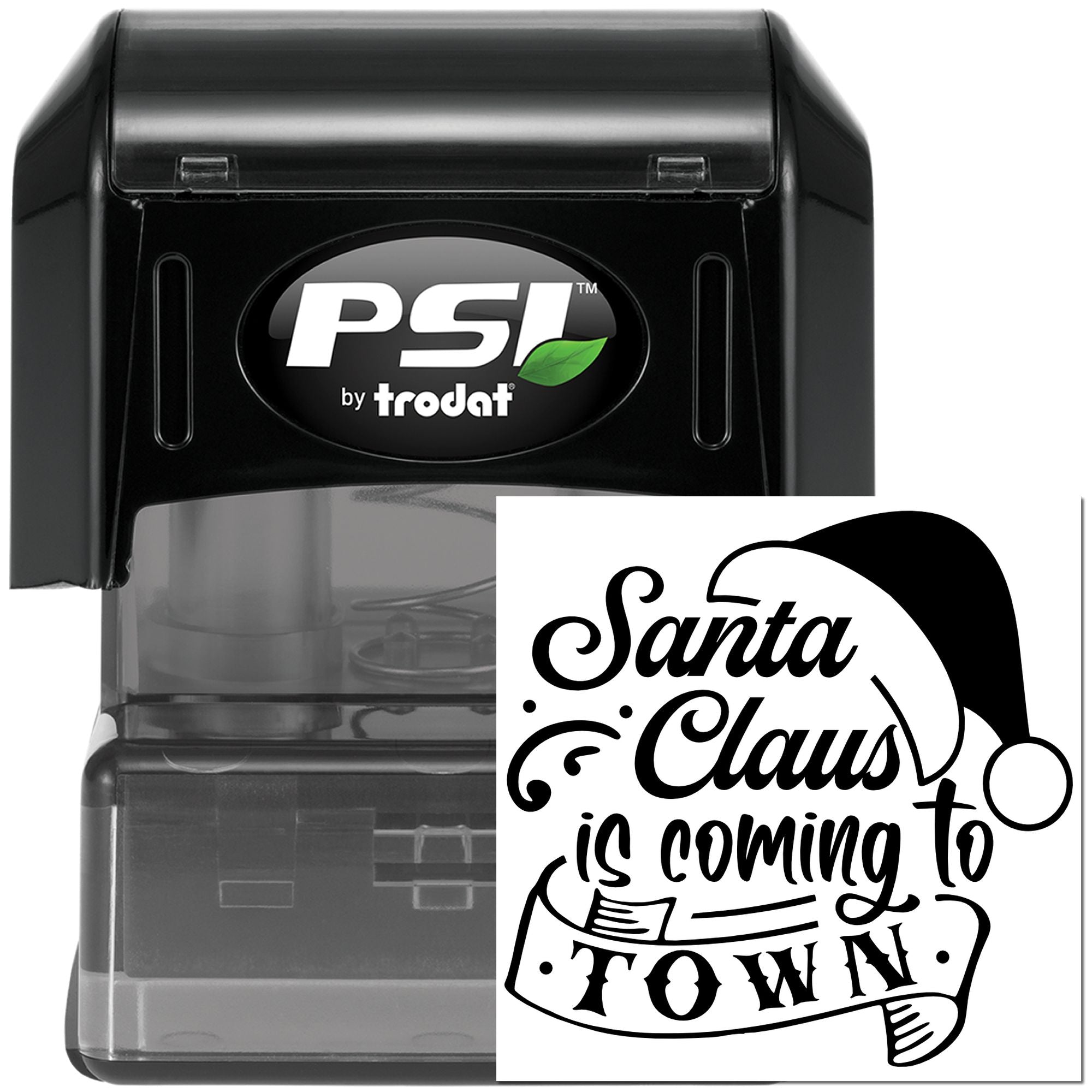 Pre-Inked Santa Is Coming Greeting Card Stamp