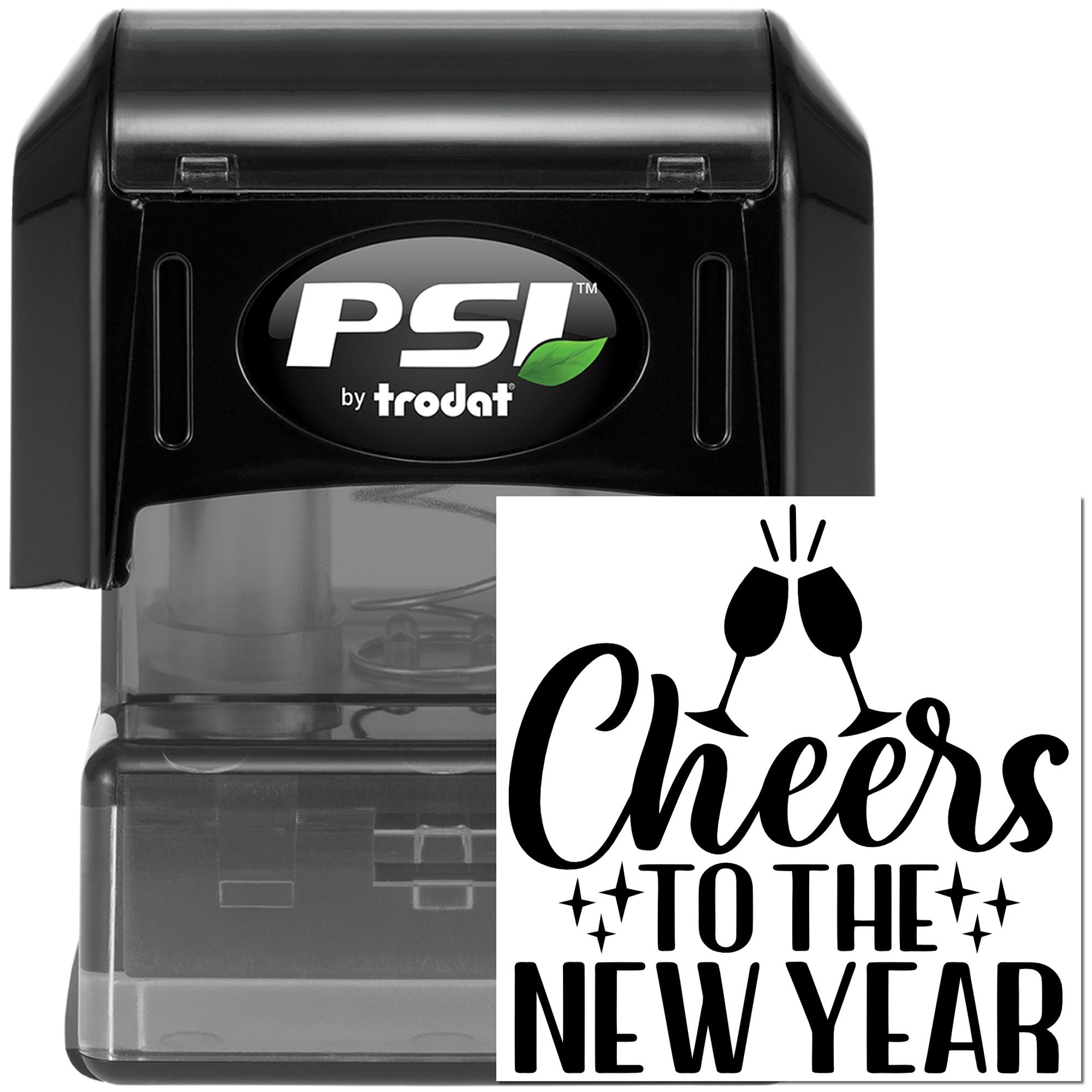 Pre-Inked New Year Cheers Note Card Stamp