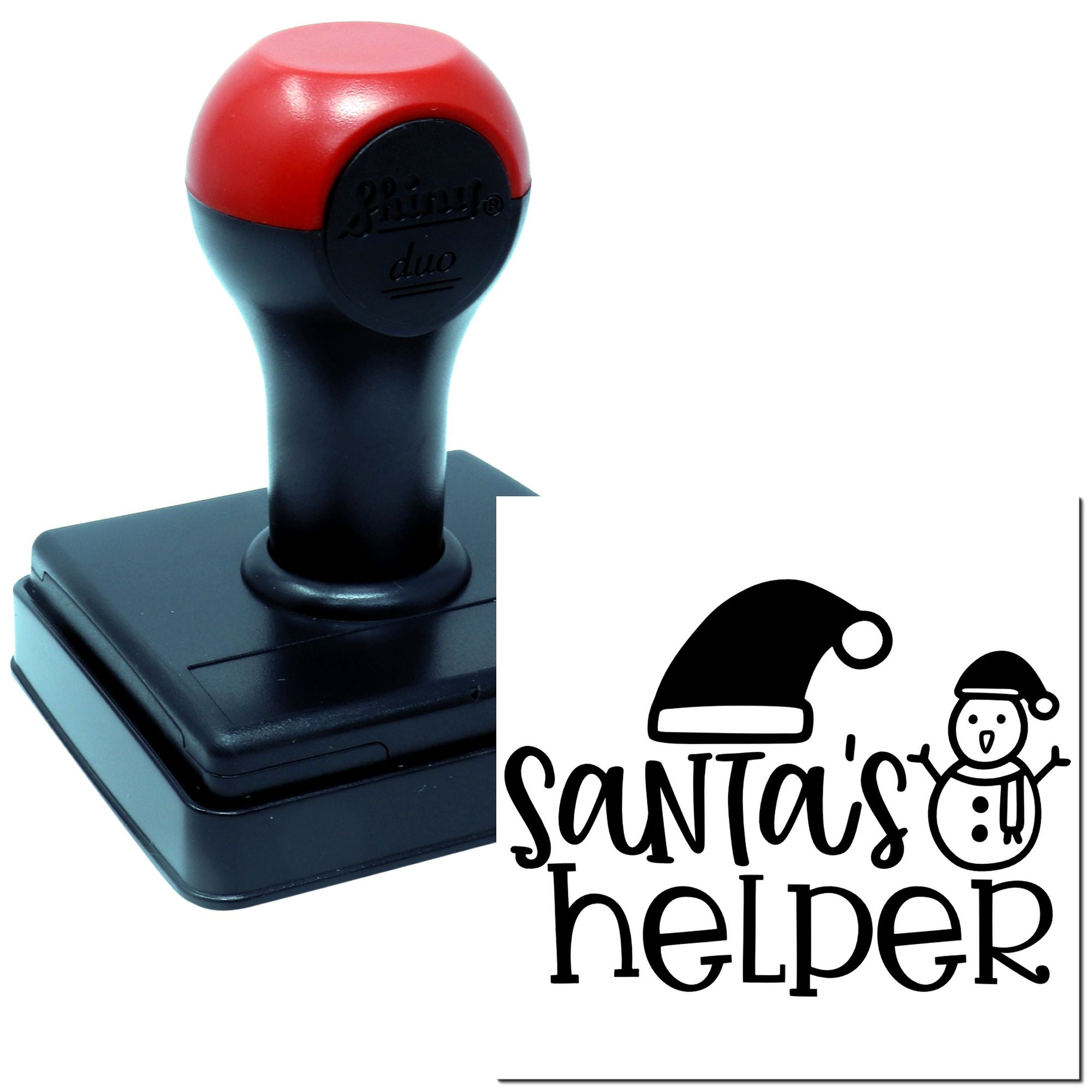 Duo Festive Santa's Little Snowman Helper Hand Stamp