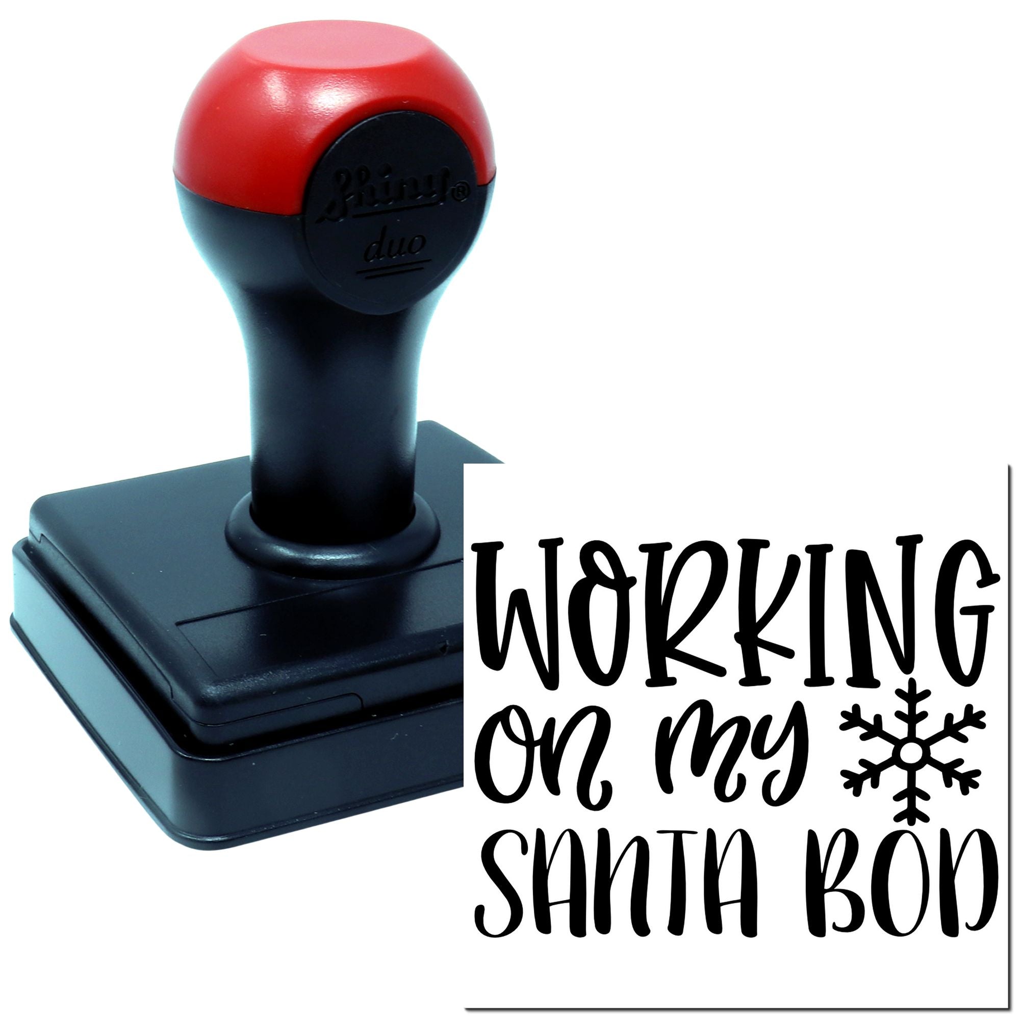 Duo Holiday Santa Bod Fitness Snowflake Hand Stamp