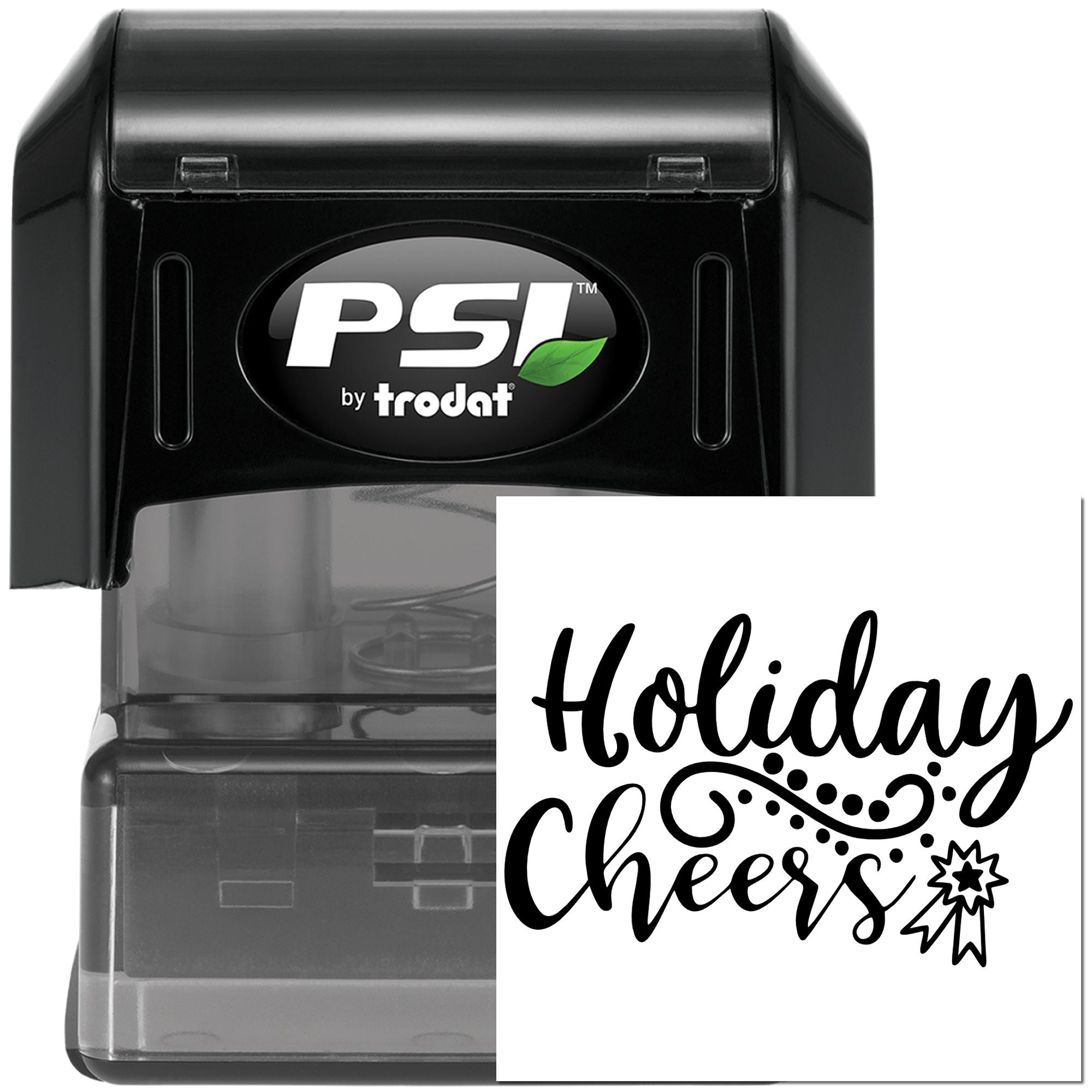 Pre-Inked Holiday Cheer Sign Note Card Stamp