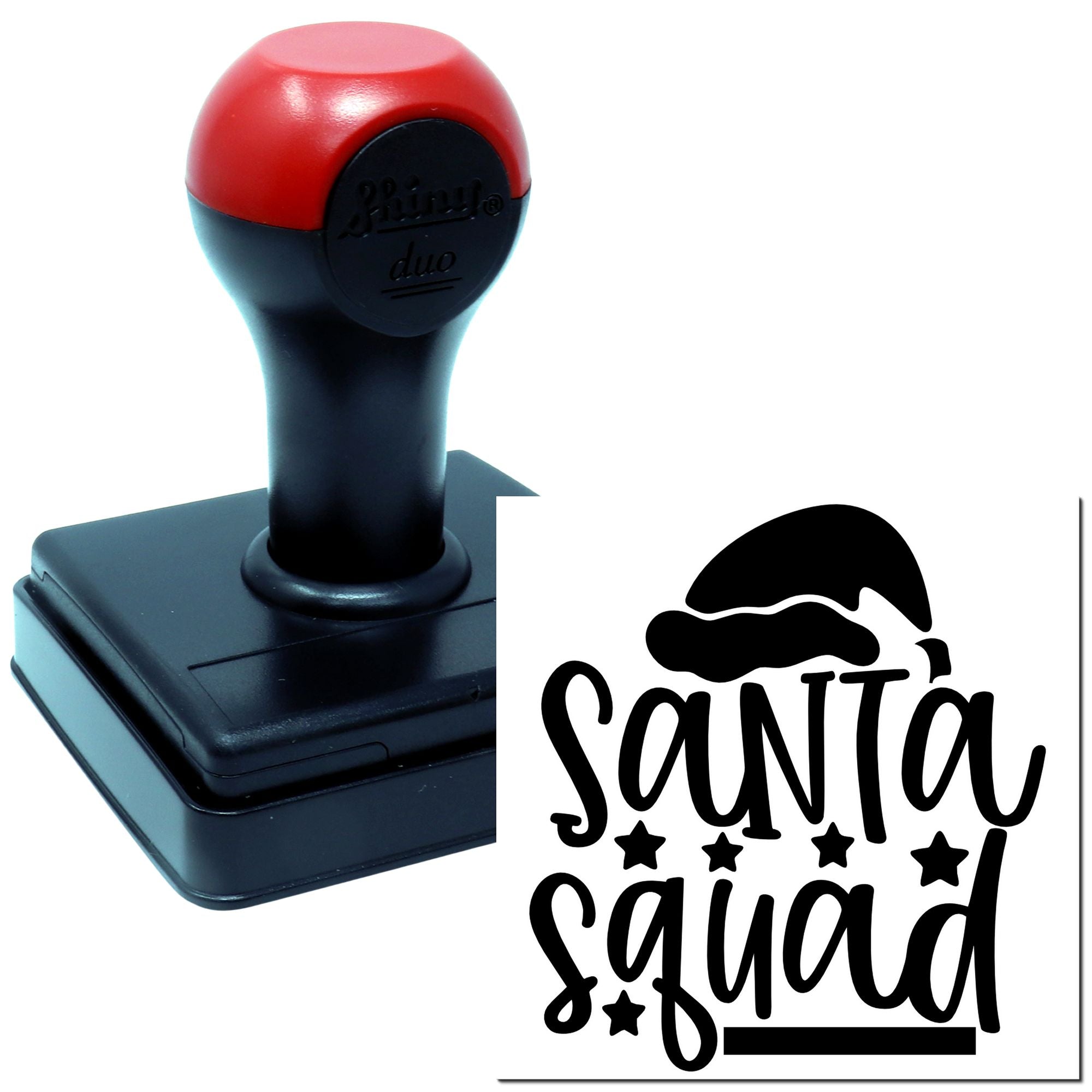 Duo Festive Santa Squad Holiday Crew Logo Hand Stamp