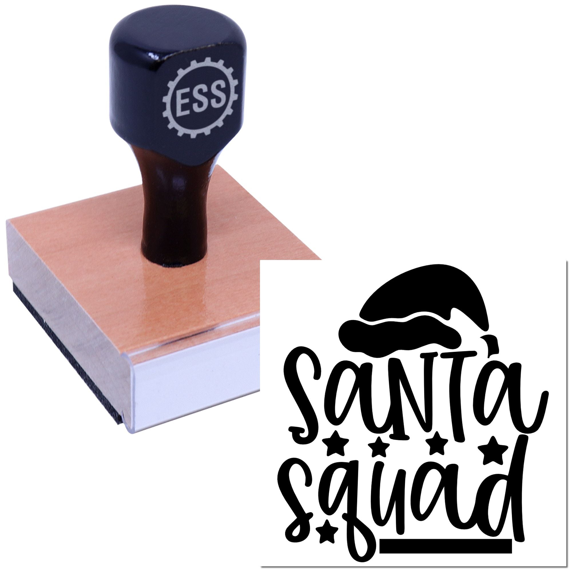 Jolly Holiday Crew Favor Tag Rubber Stamp