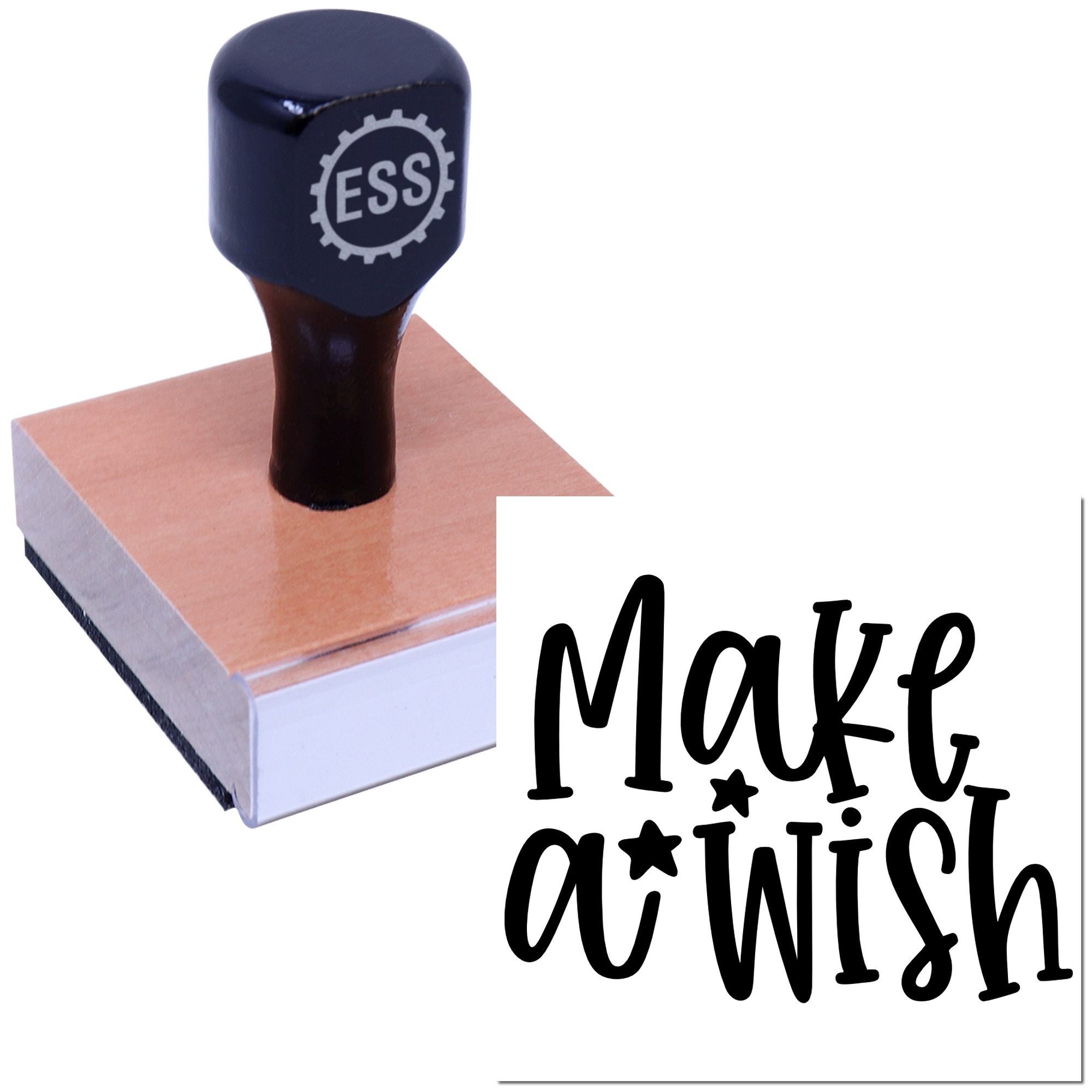 Playful Wish Typography Party Favor Rubber Stamp