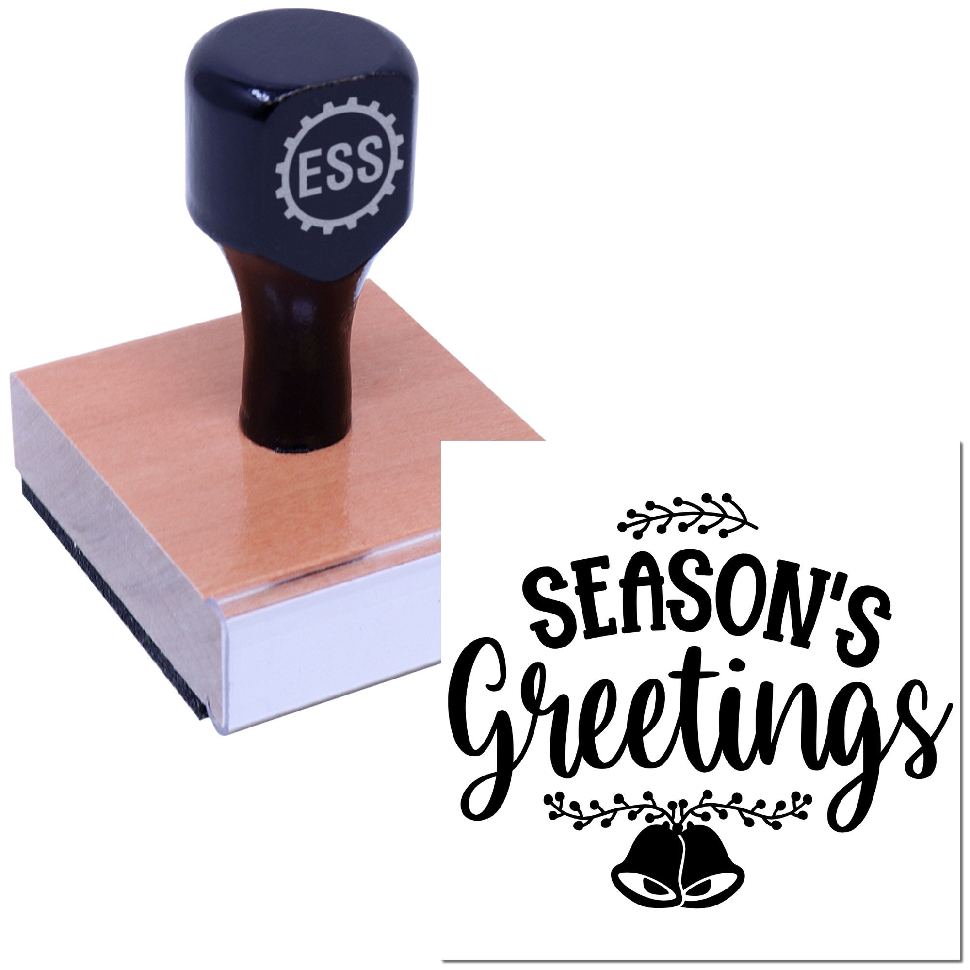 Festive Berry Bells Scrapbooking Rubber Stamp