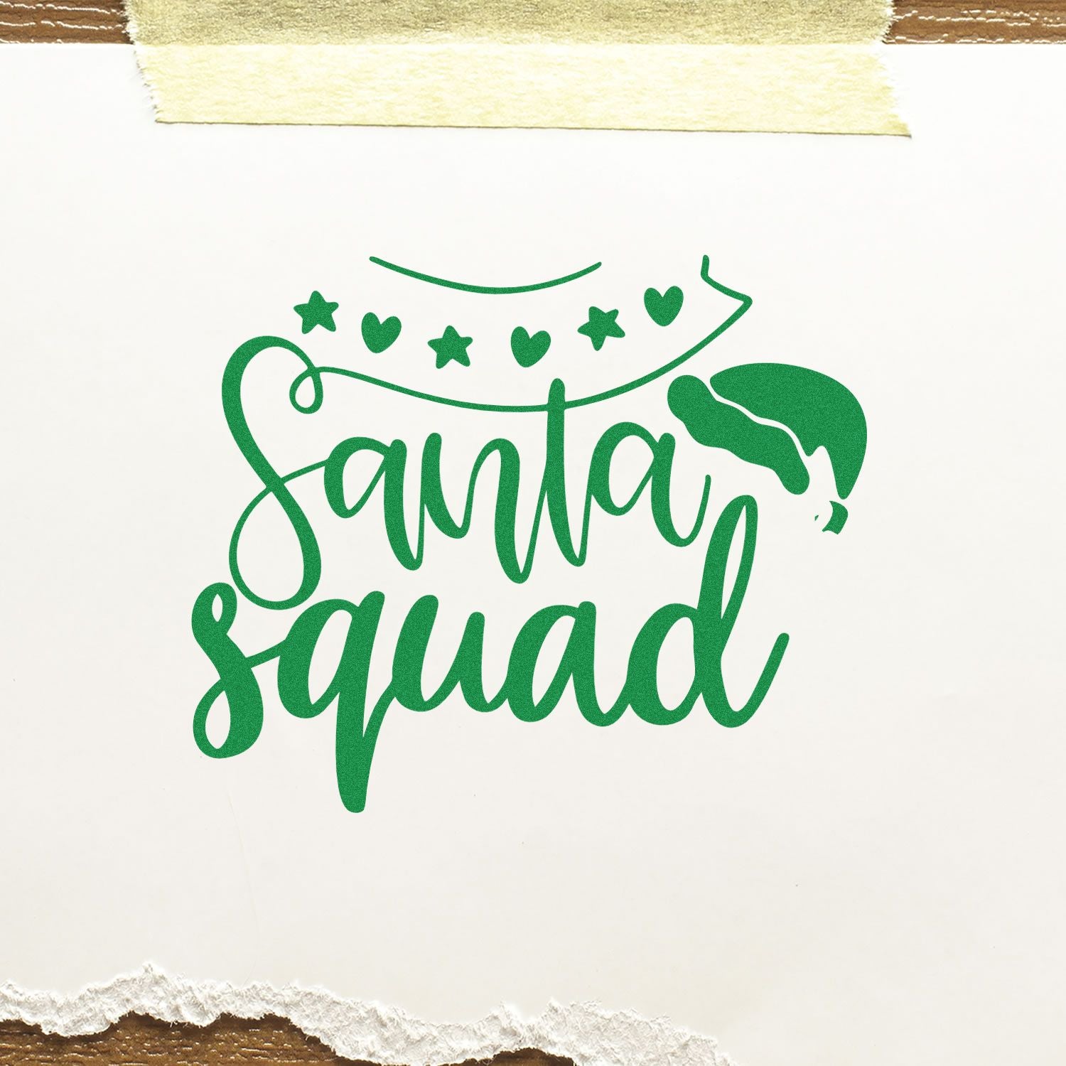 Duo Festive Santa Squad Holiday Cheer Hand Stamp