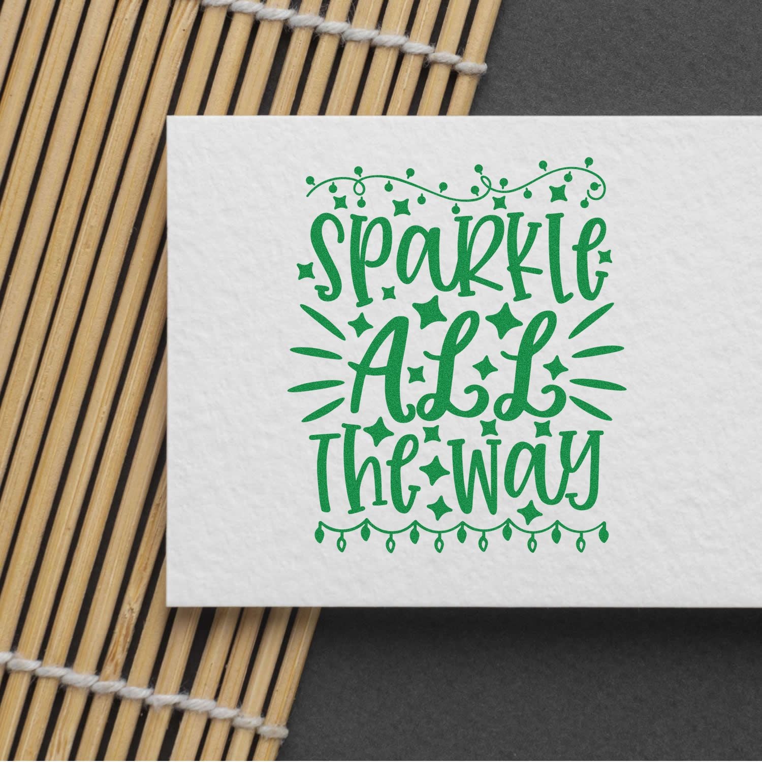 Gleaming Holiday Path Tag Rubber Stamp