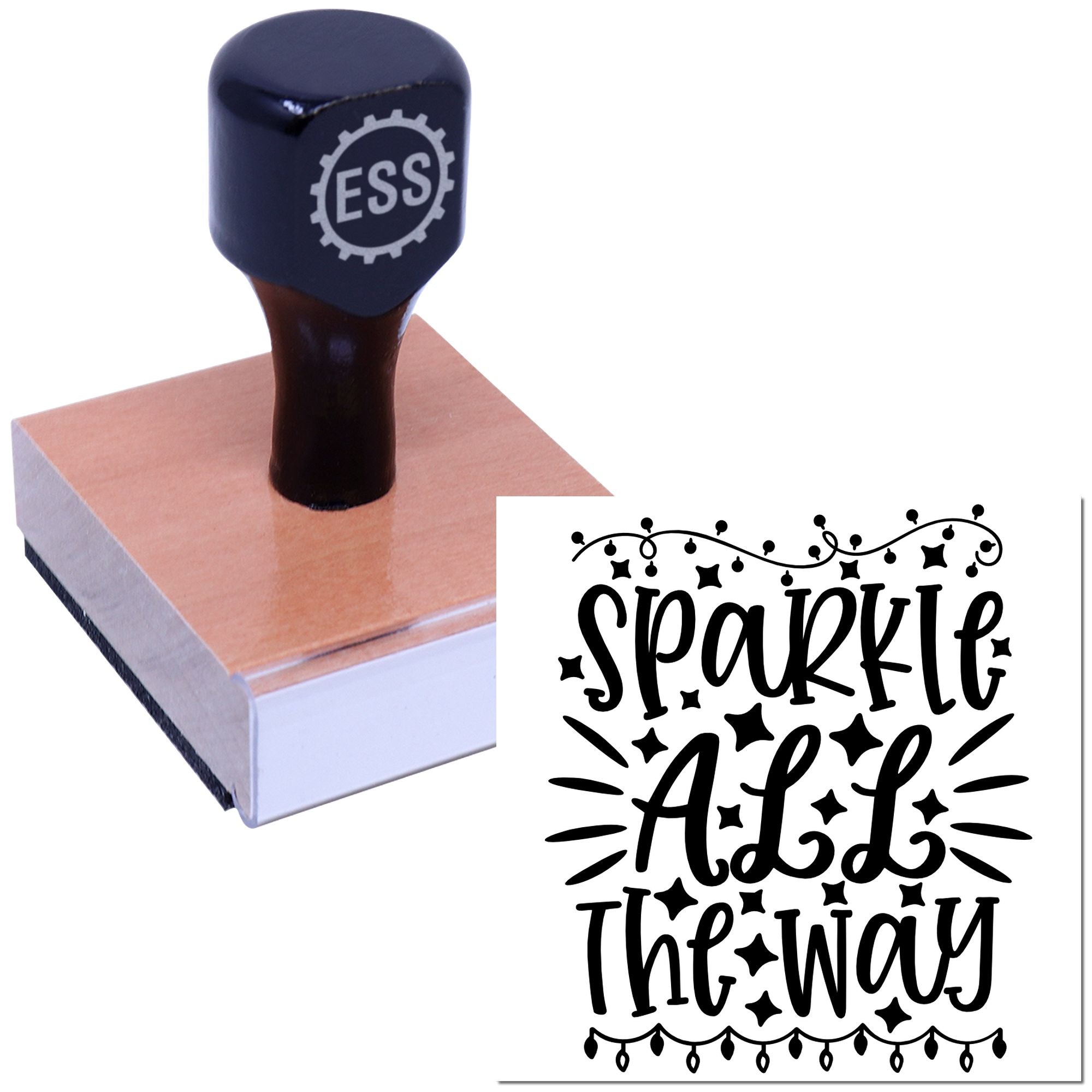 Gleaming Holiday Path Tag Rubber Stamp