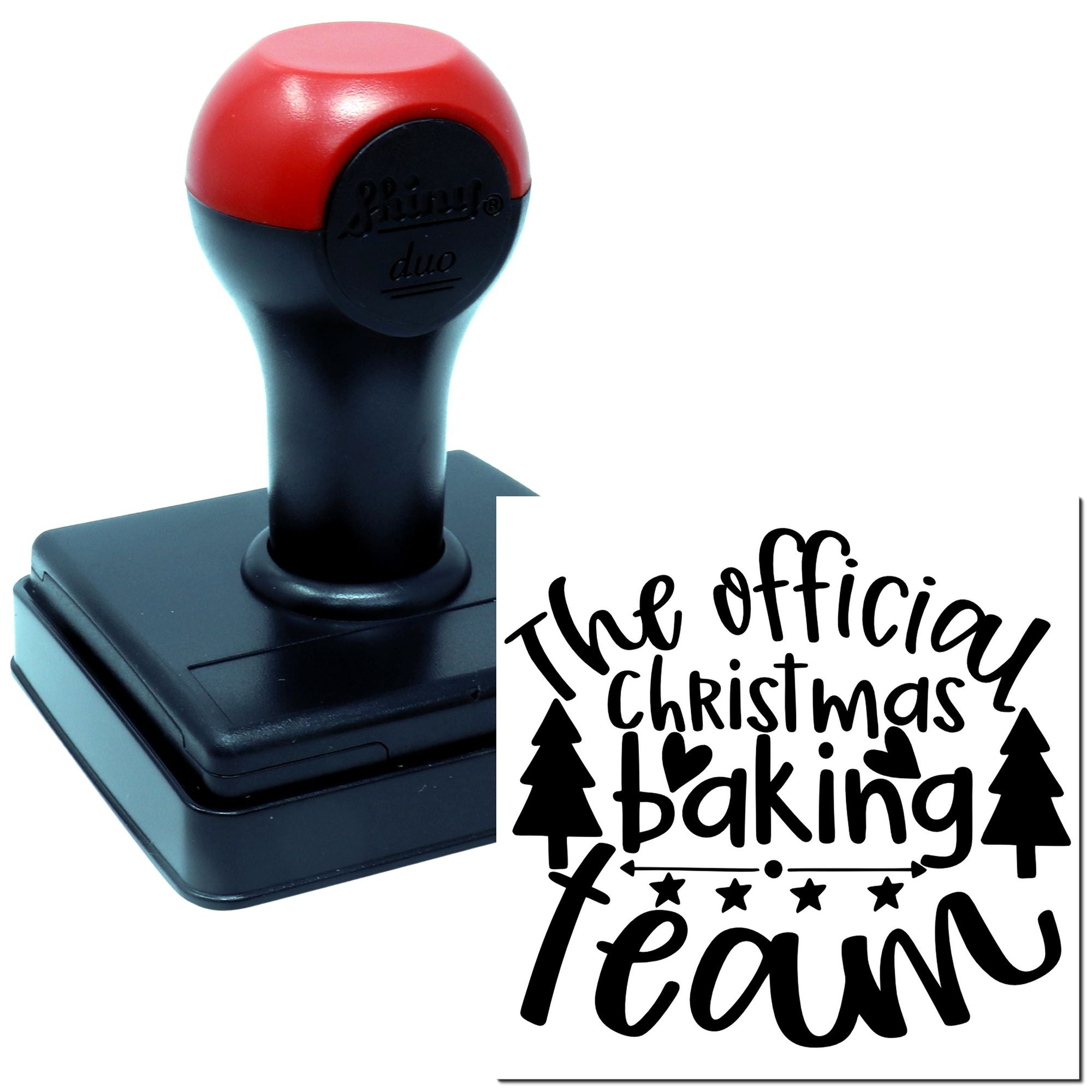 Duo Official Christmas Baking Team Logo Hand Stamp