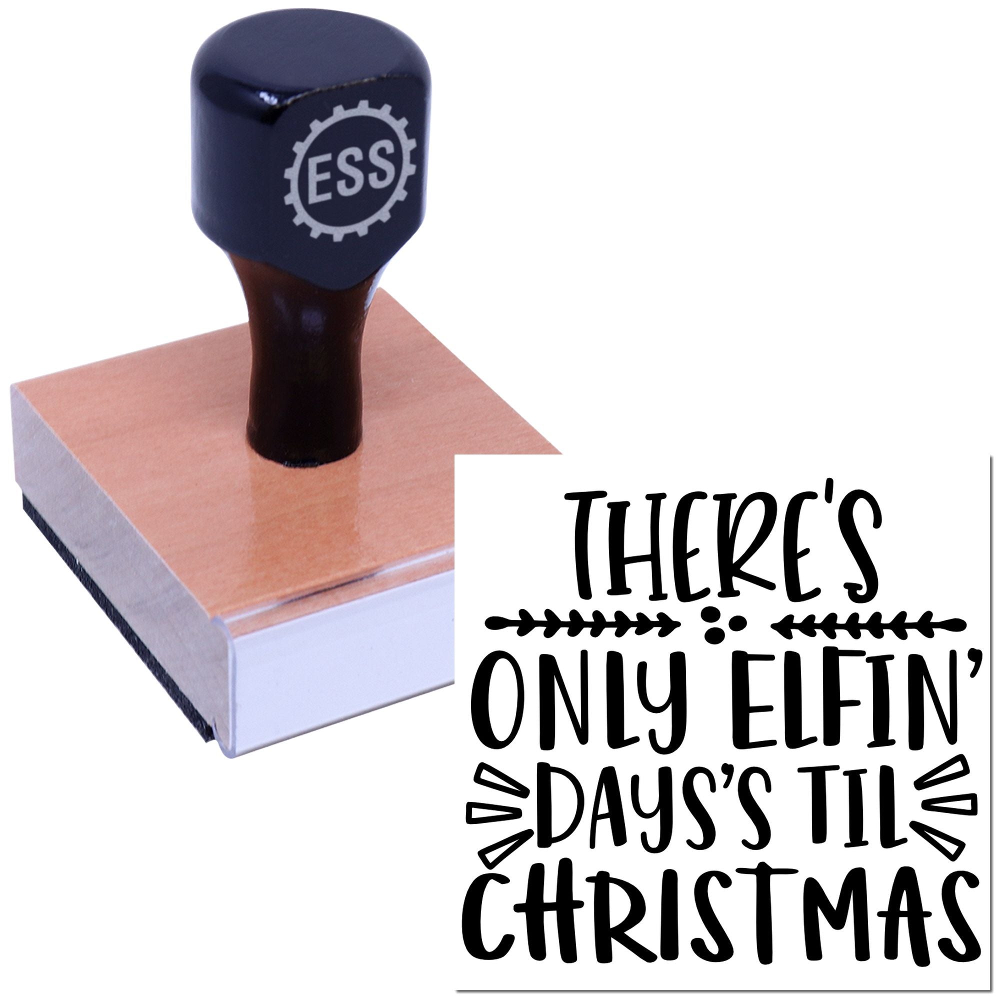 Elfin Days Countdown Craft Rubber Stamp