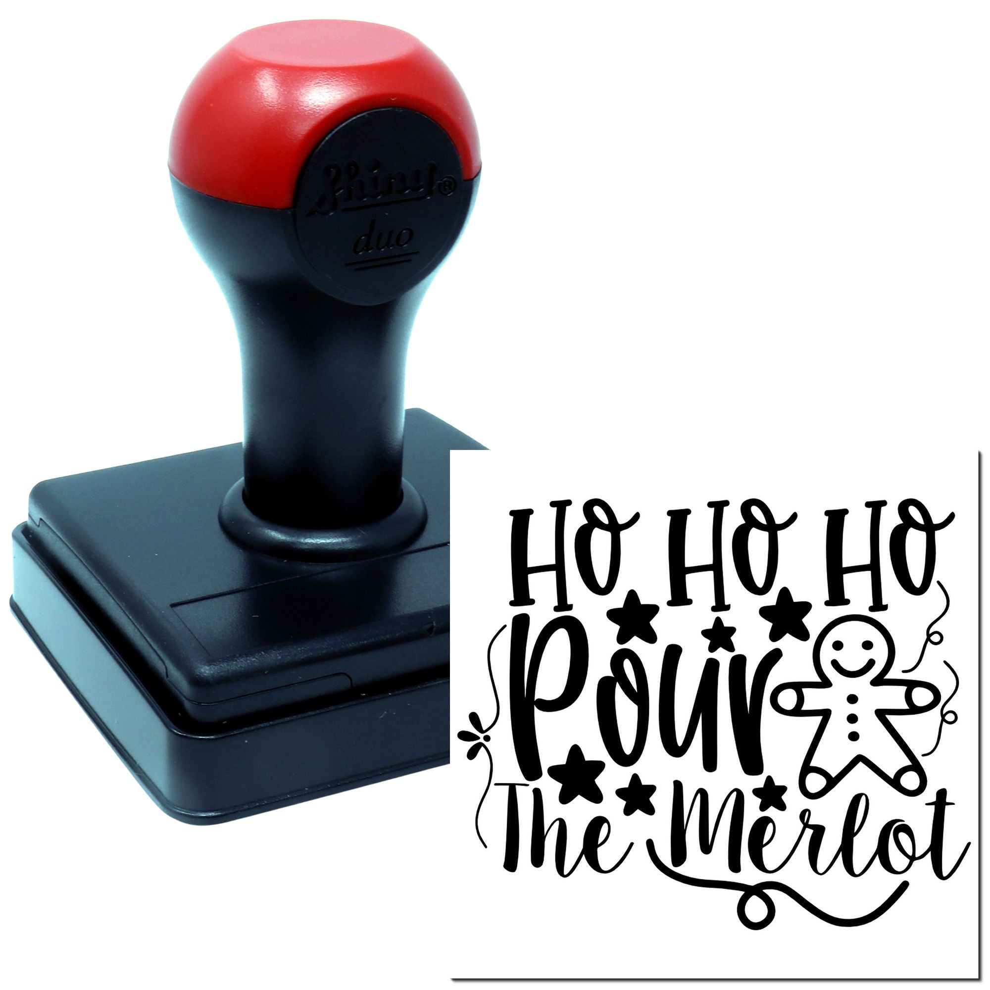 Duo Festive Gingerbread Pour The Merlot Hand Stamp