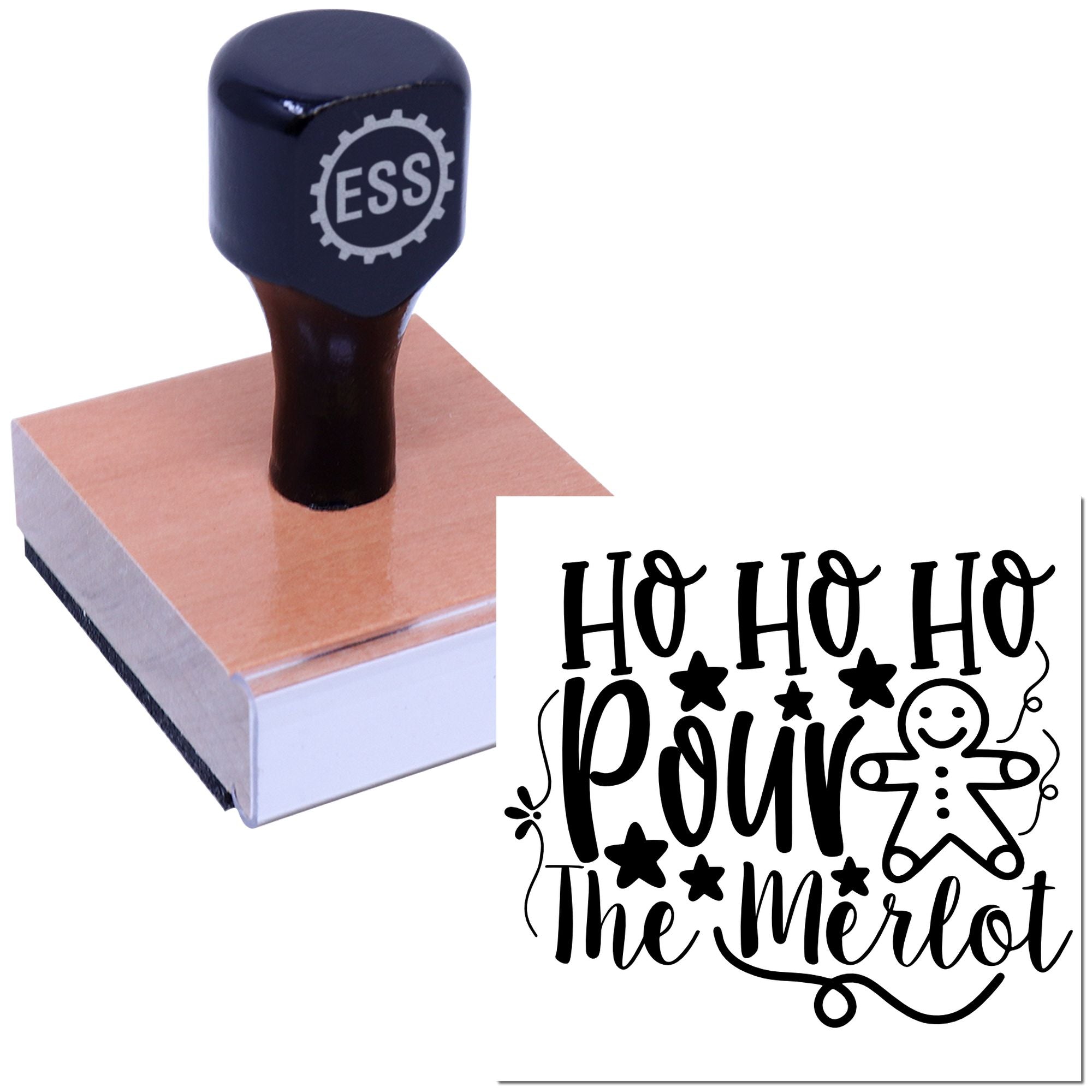 Holiday Wine Cheer Scrapbooking Rubber Stamp