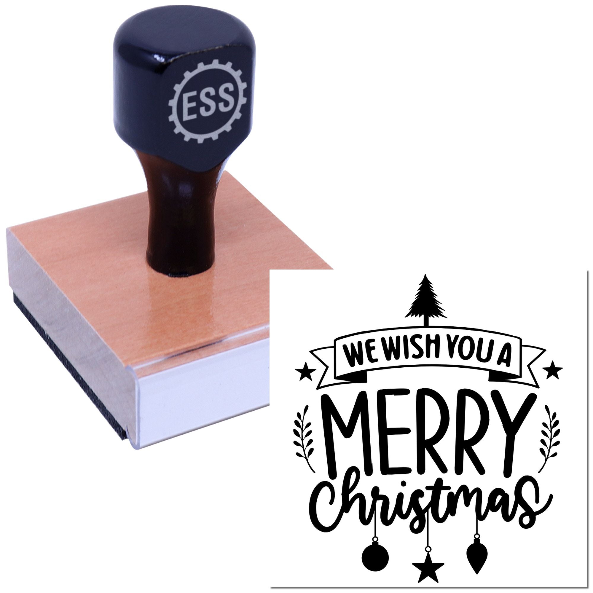 Merry Christmas Greeting Crafting Rubber Stamp