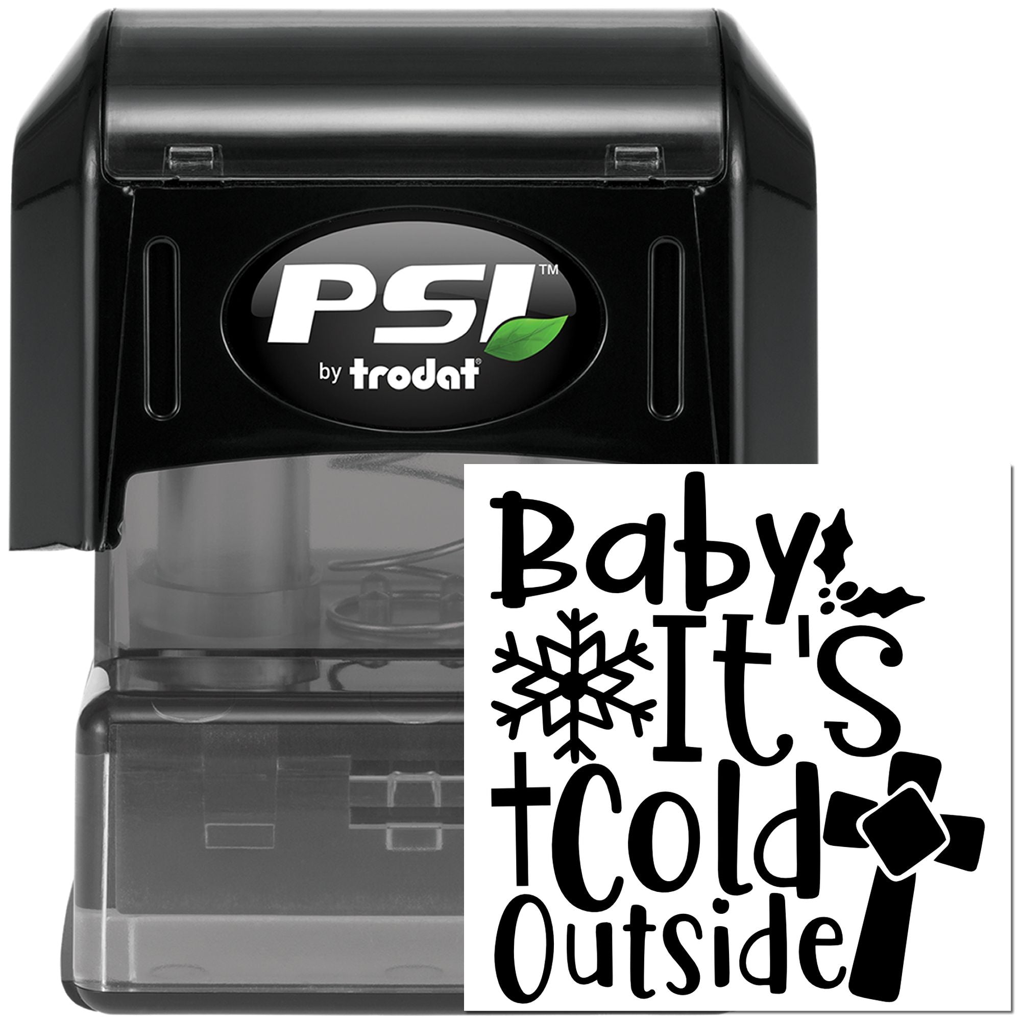 Pre-Inked Winter Holiday Phrase Scrapbook Stamp