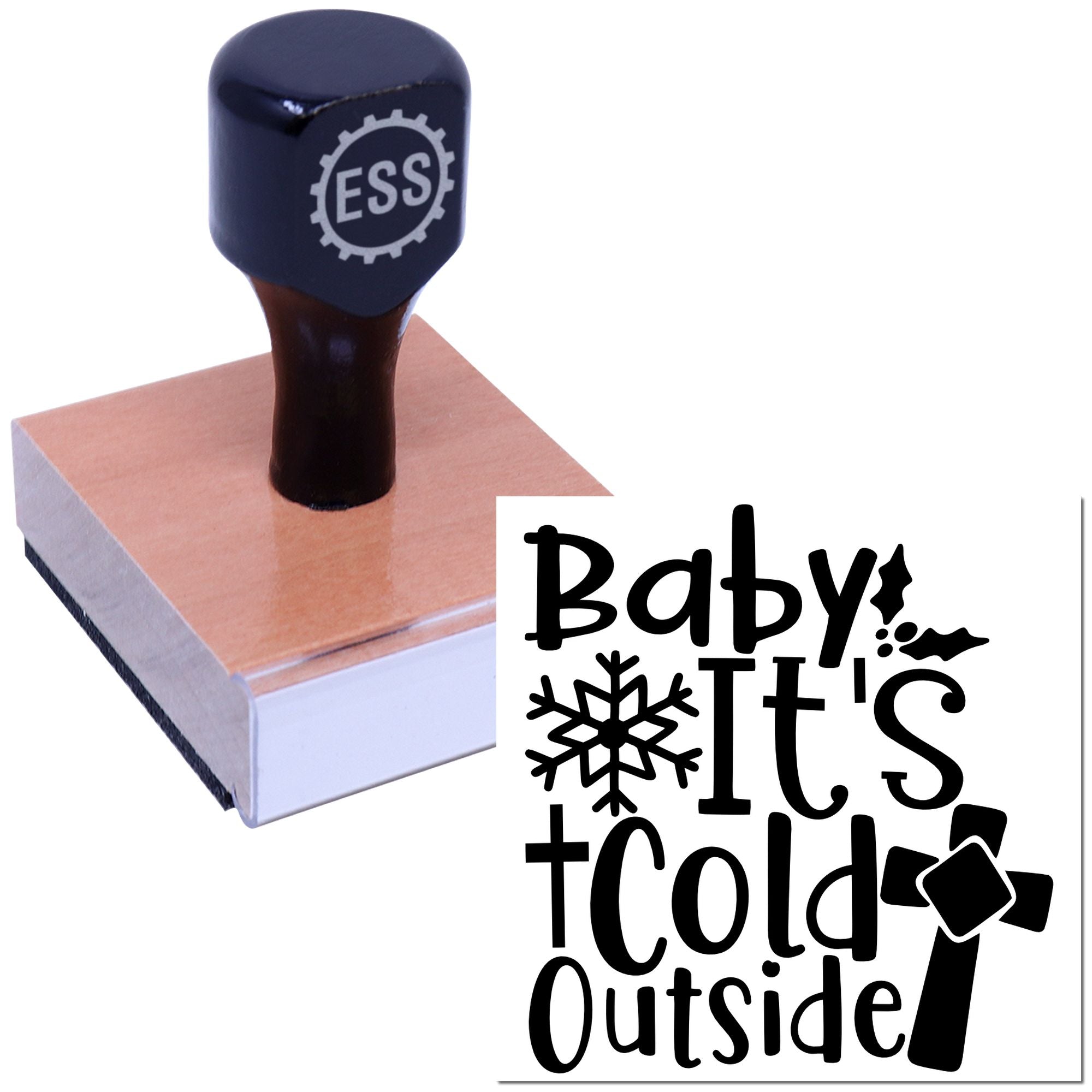 Holly Frost Cross Card Rubber Stamp