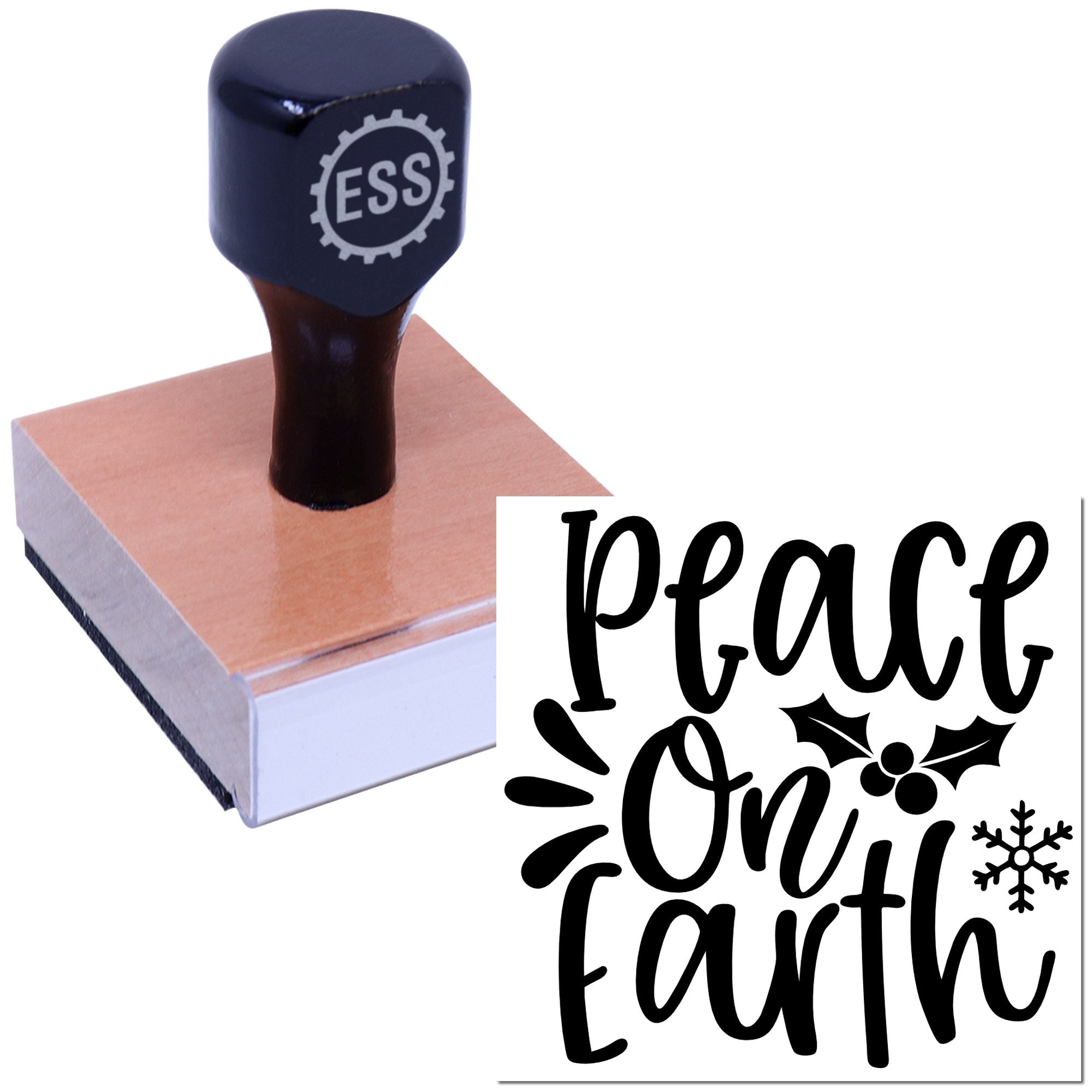 Peaceful Holiday Greetings Card Making Rubber Stamp