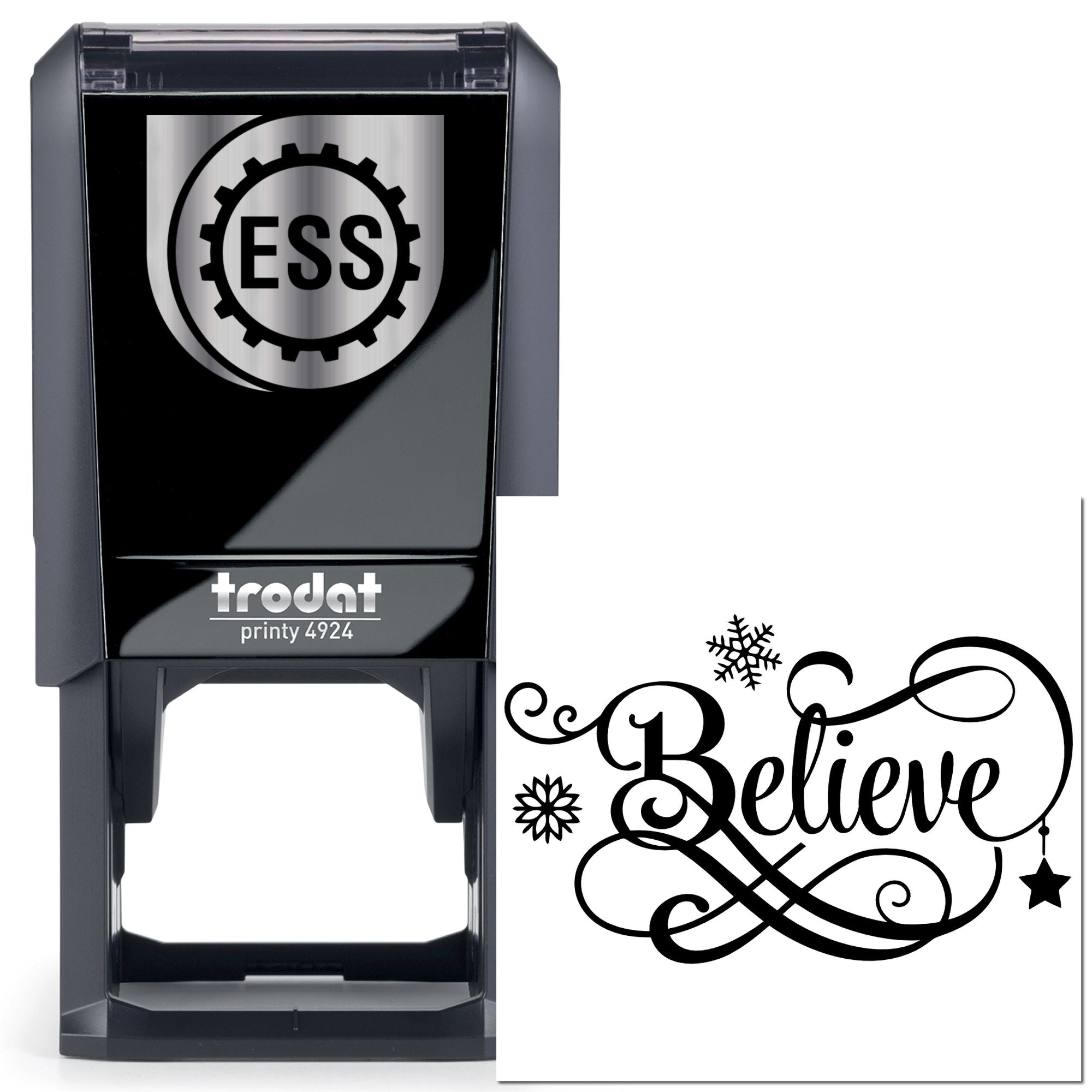 Self-Inking Believe Snowflakes Cardmaking Stamp