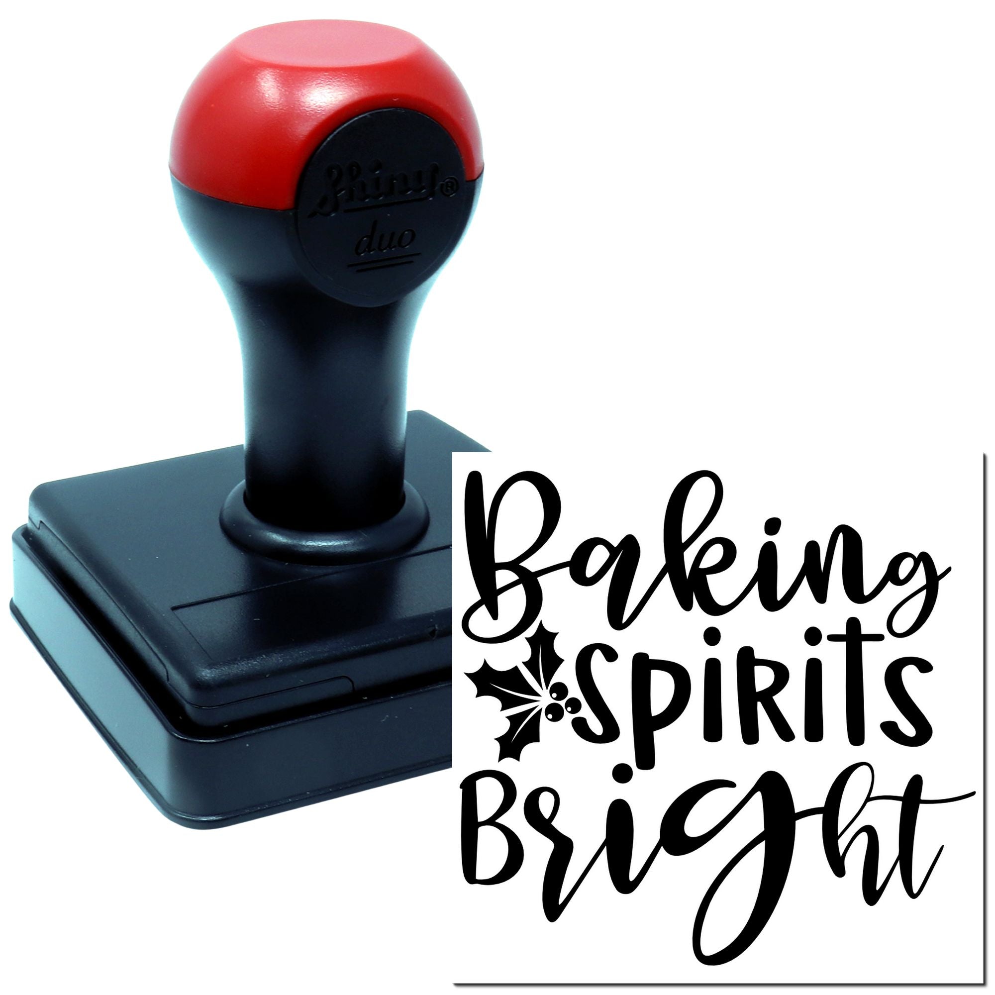 Duo Baking Spirits Bright Holiday Cheer Hand Stamp