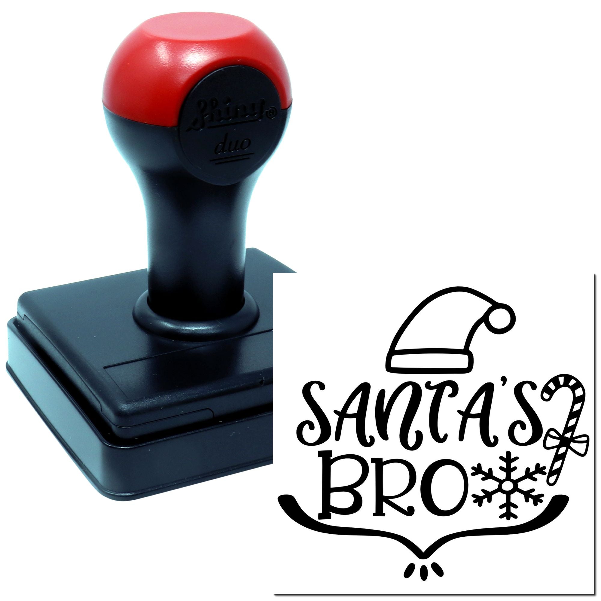 Duo Santa's Bro Hat Candy Cane Hand Stamp