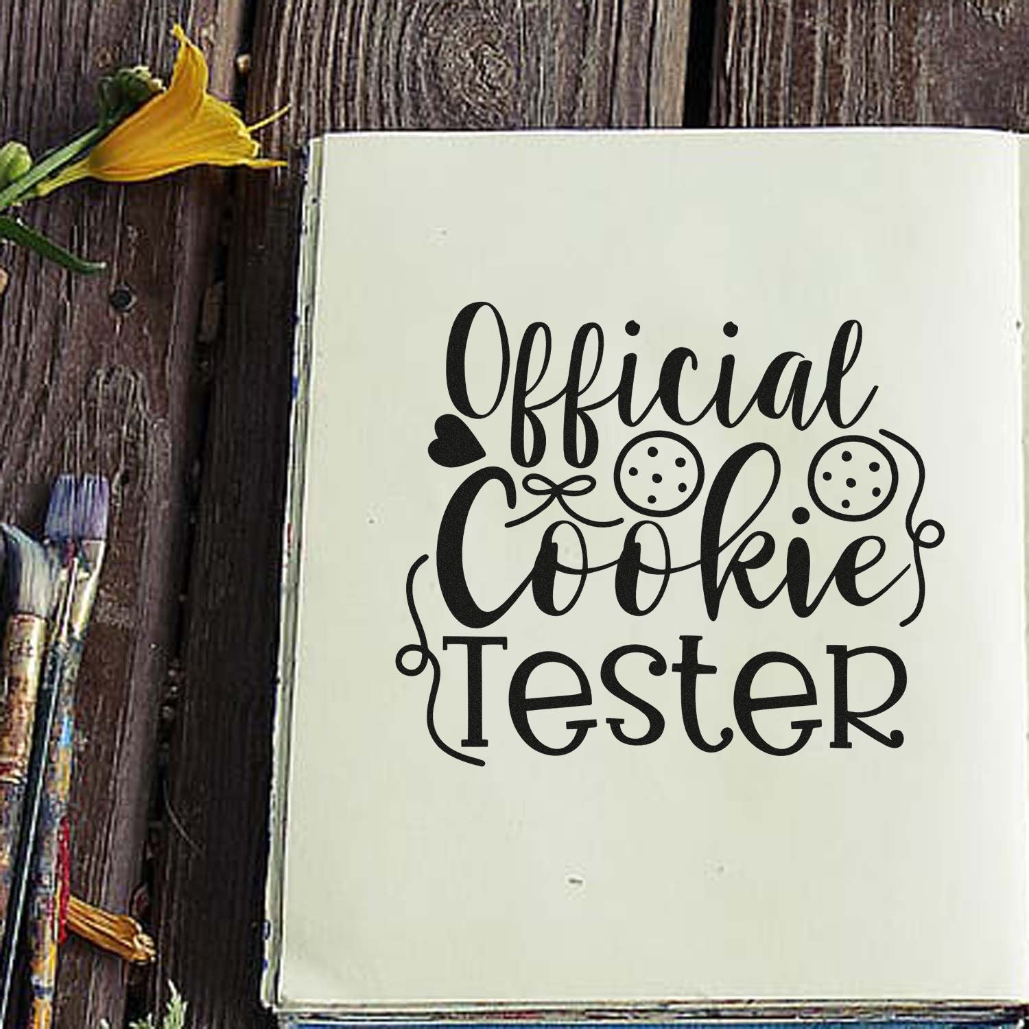 Pre-Inked Official Cookie Tester Note Card Stamp