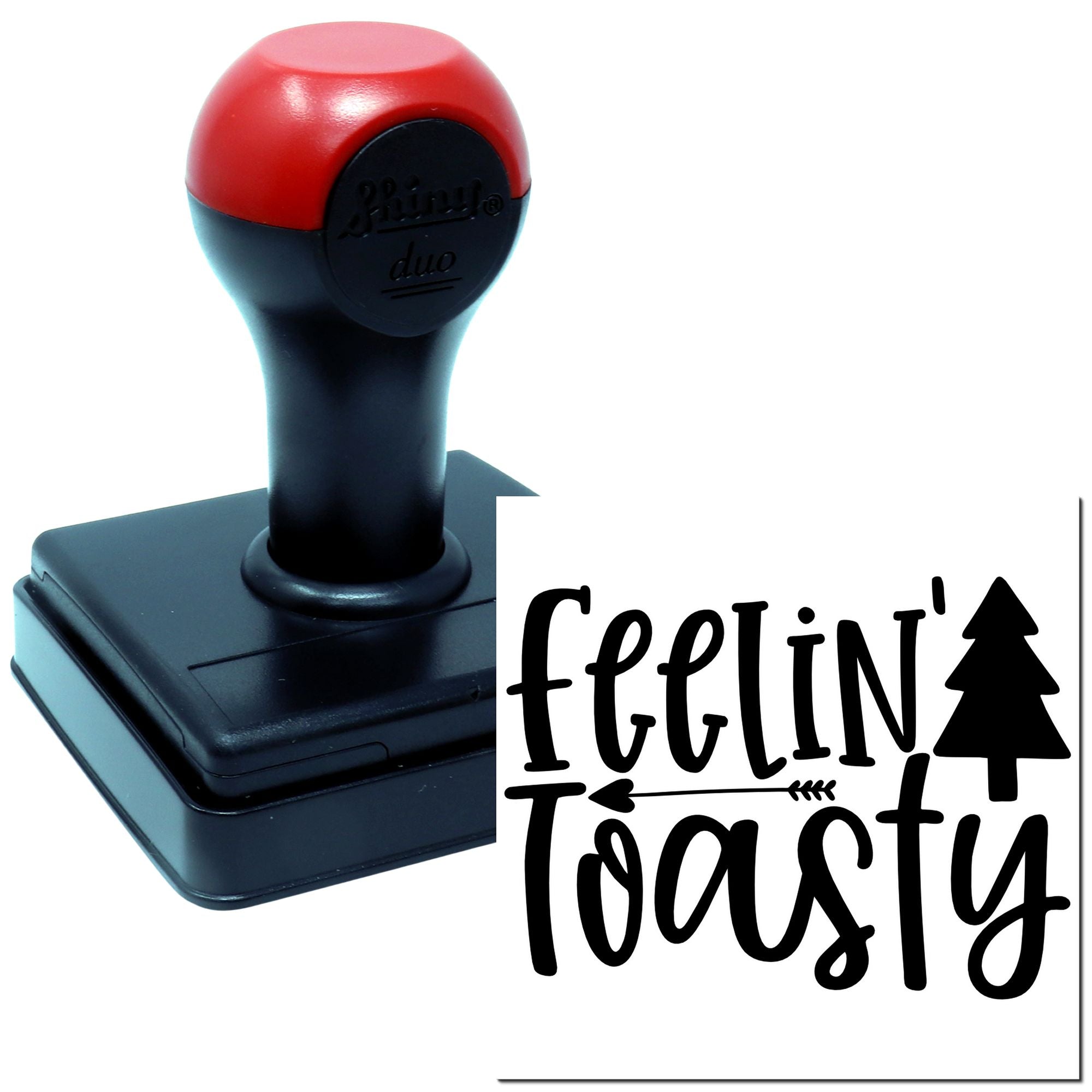 Duo Cozy Woodland Feelin Toasty Holiday Hand Stamp