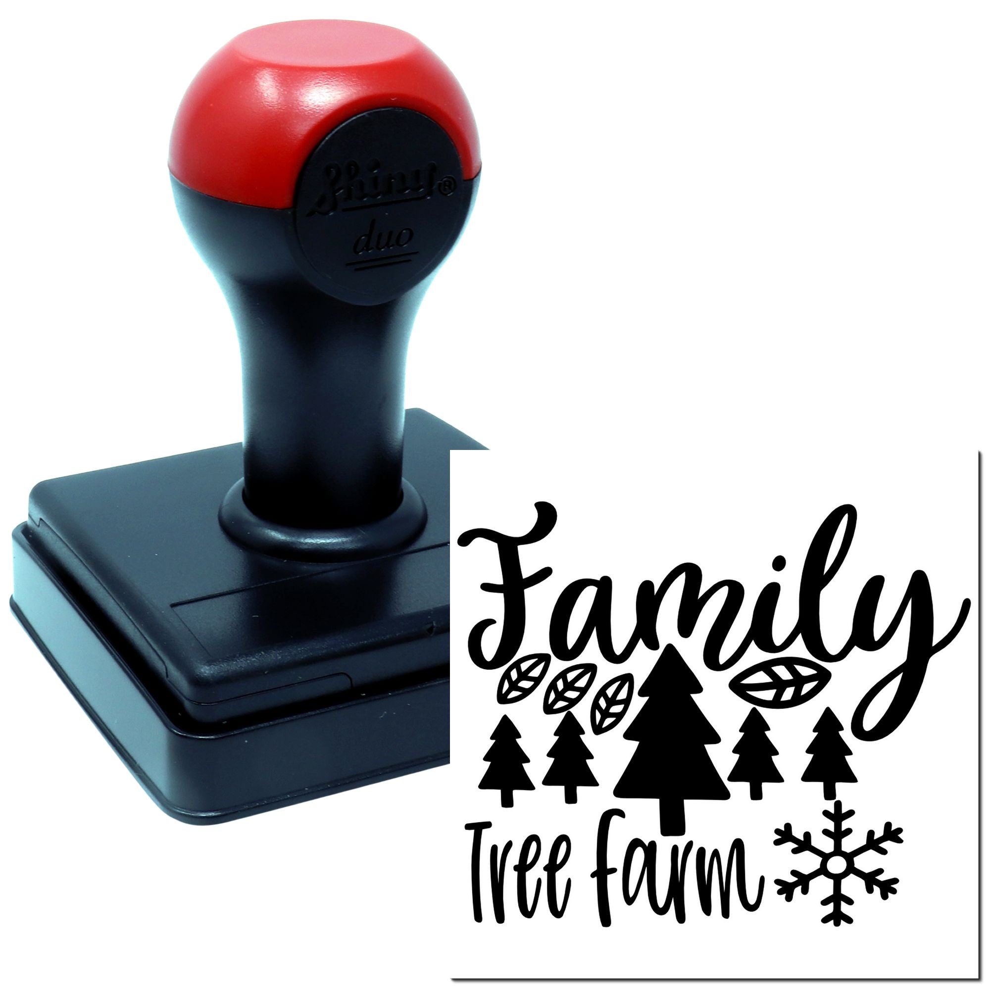Duo Cozy Family Christmas Tree Farm Hand Stamp