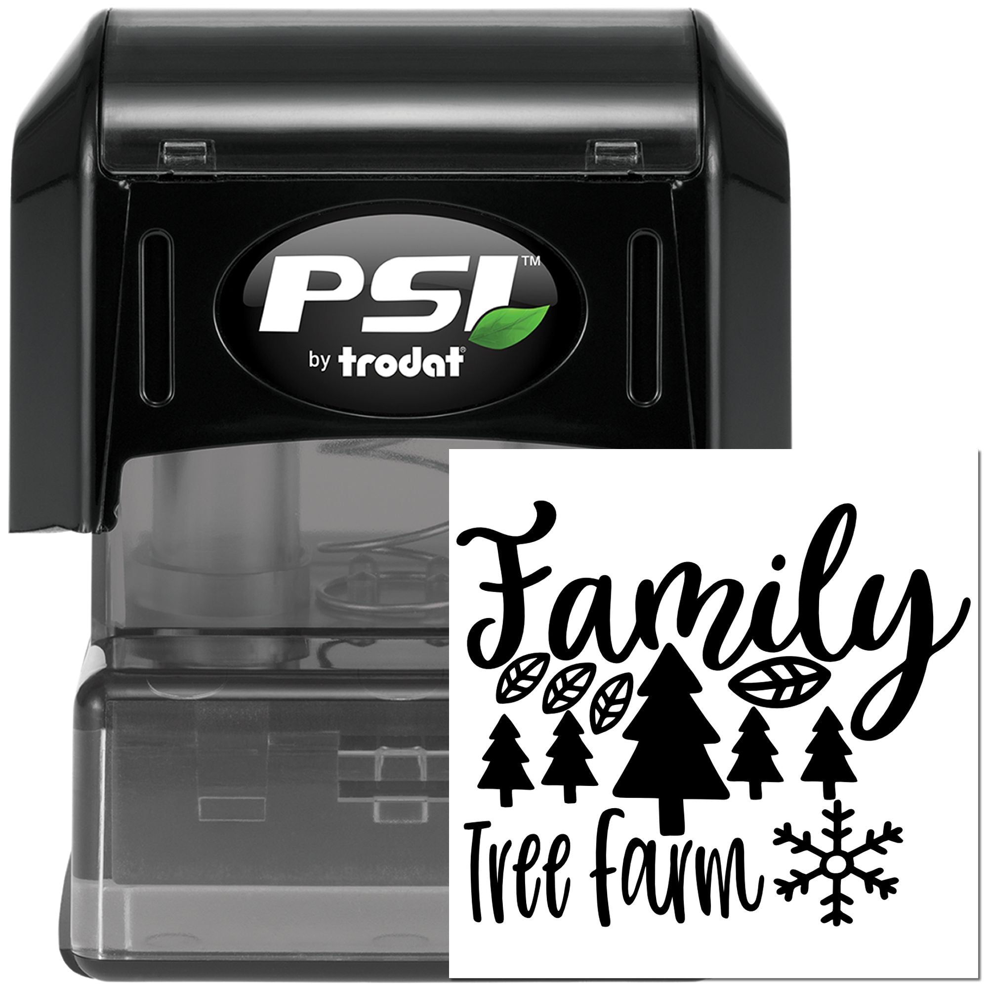 Pre-Inked Family Tree Farm Tag Stamp