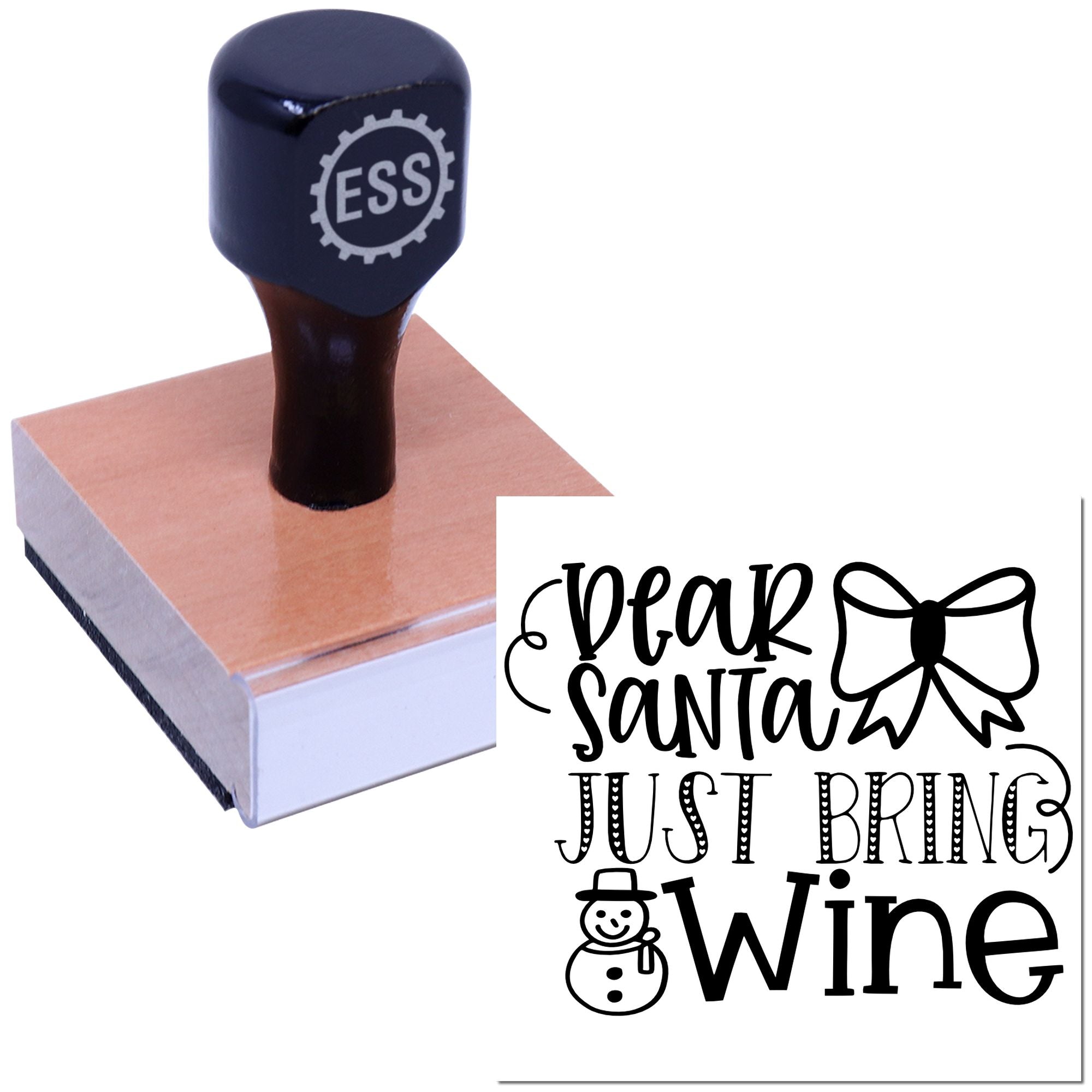 Festive Wine Plea Card Making Rubber Stamp