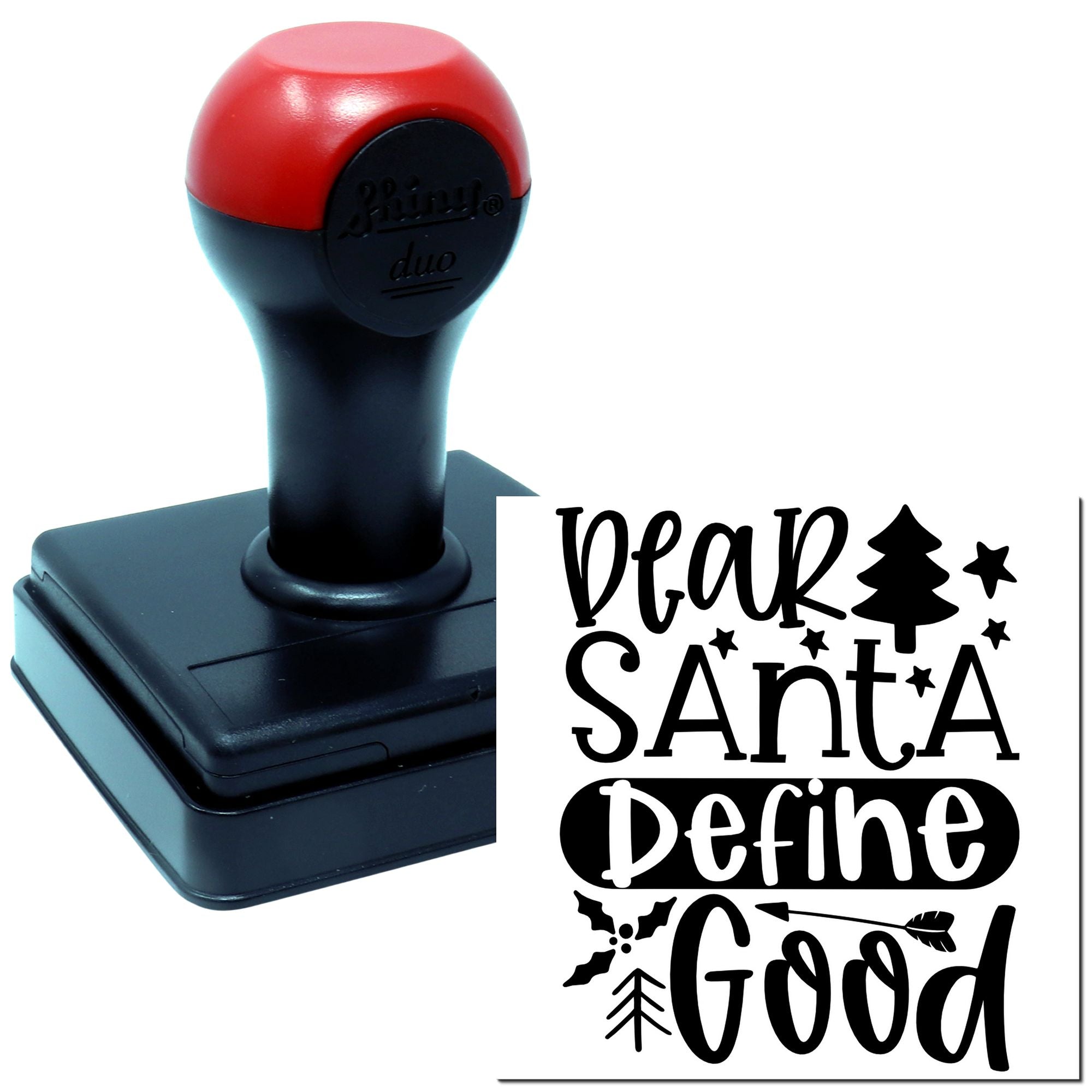 Duo Whimsical Dear Santa Define Good Hand Stamp