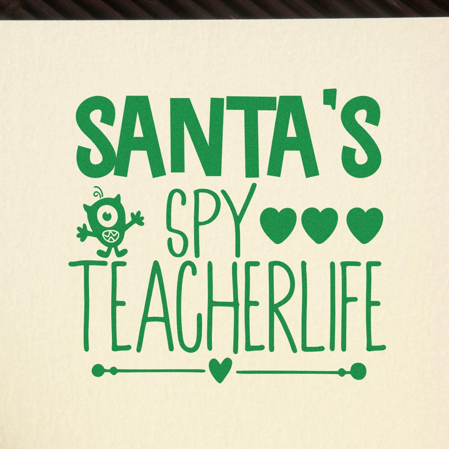 Jolly Spy Teacher Note Card Rubber Stamp