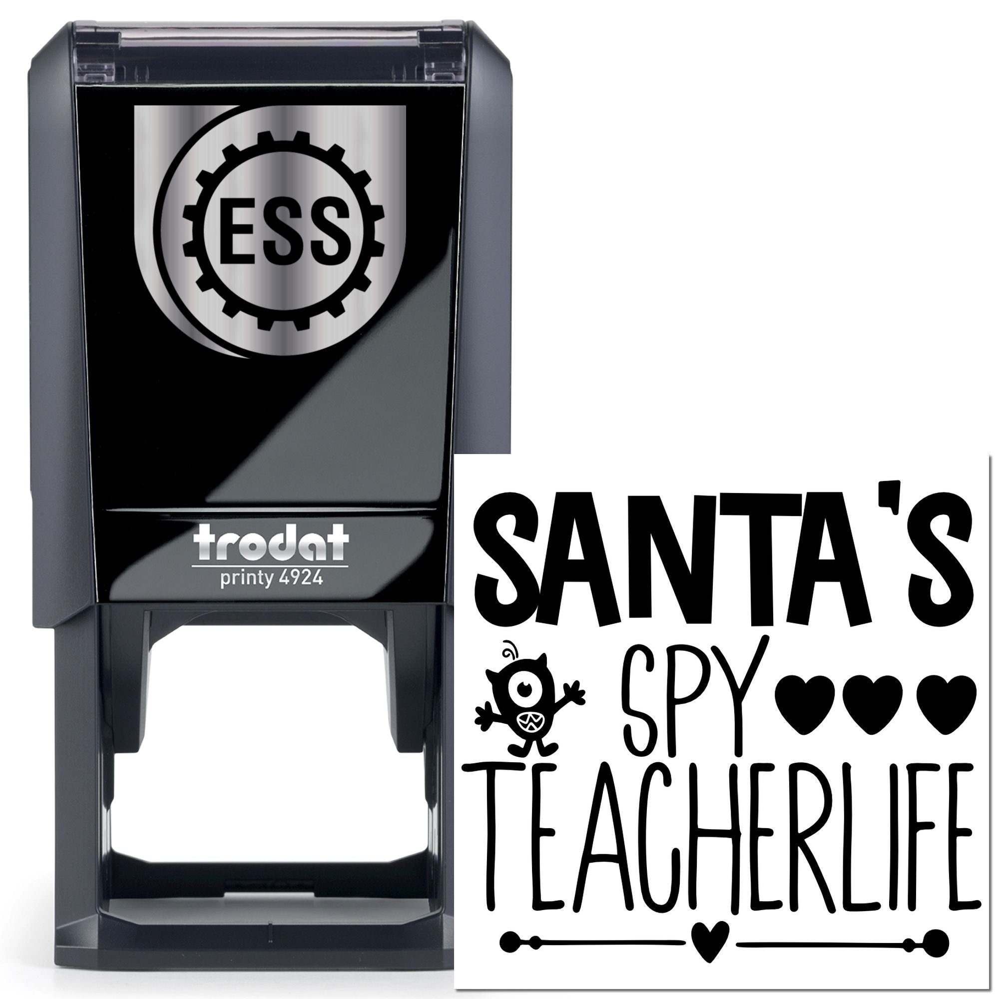 Self-Inking Spy Teacher Greeting Card Stamp
