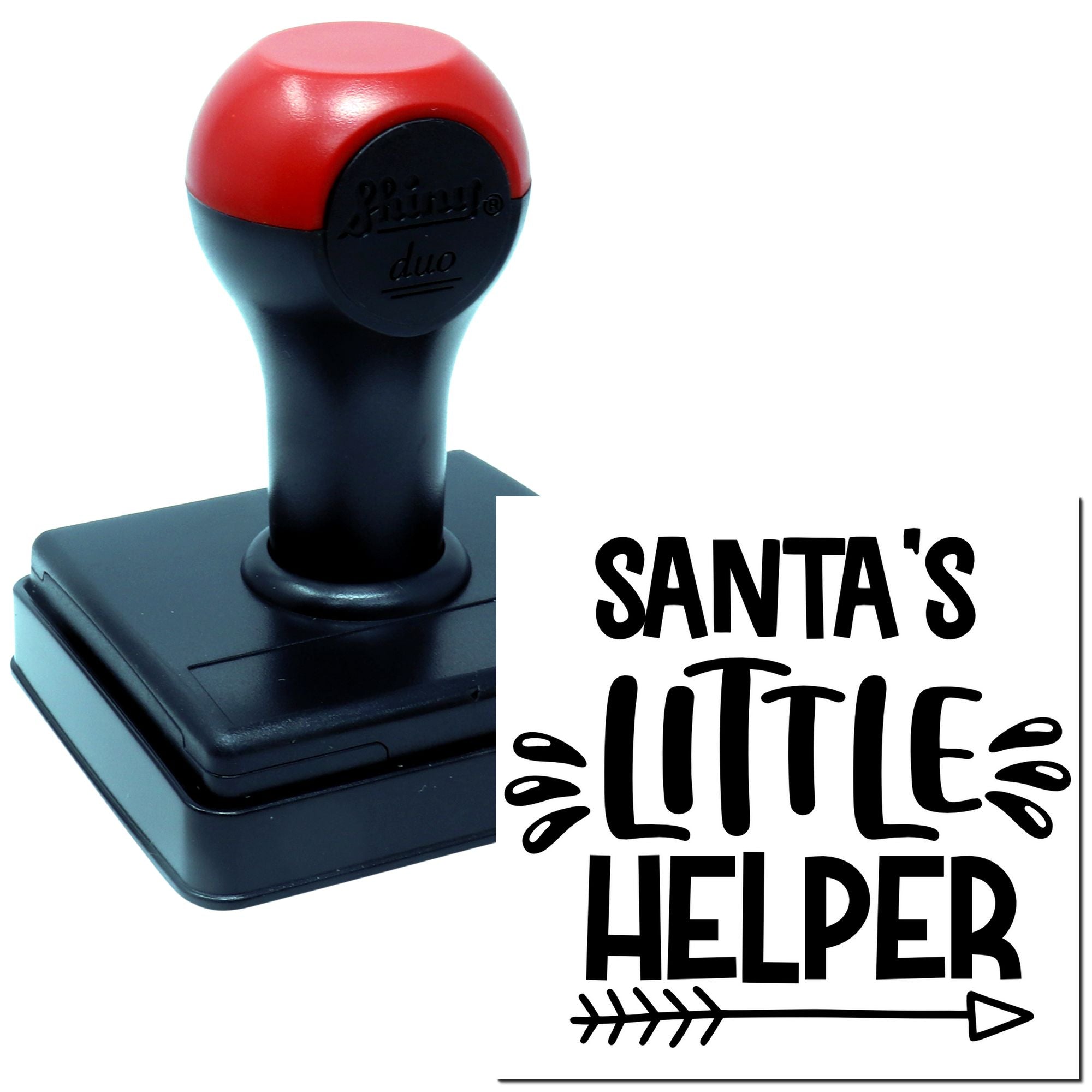 Duo Cute Santa's Little Helper Sign Hand Stamp