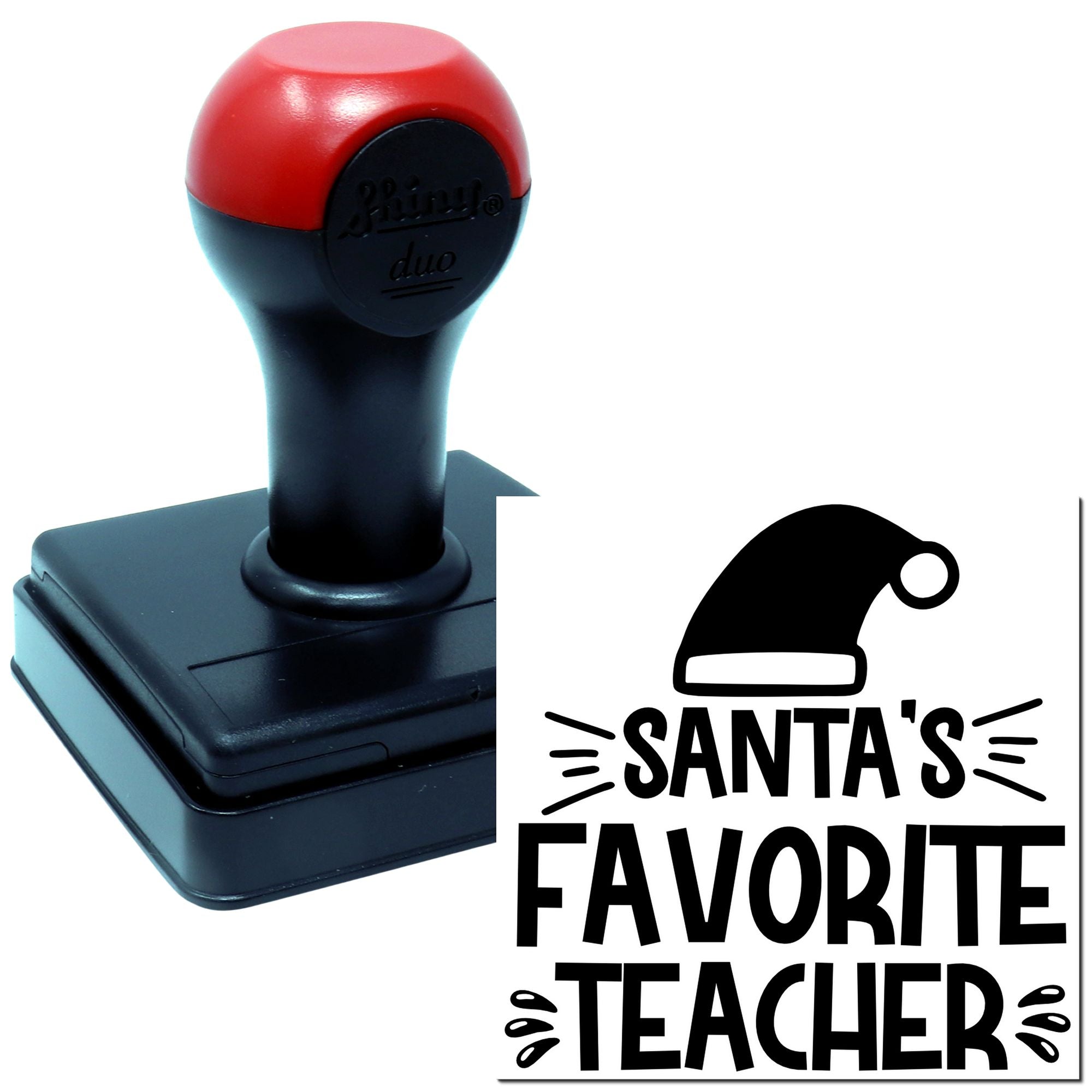 Duo Santa's Favorite Teacher Christmas Tee Hand Stamp