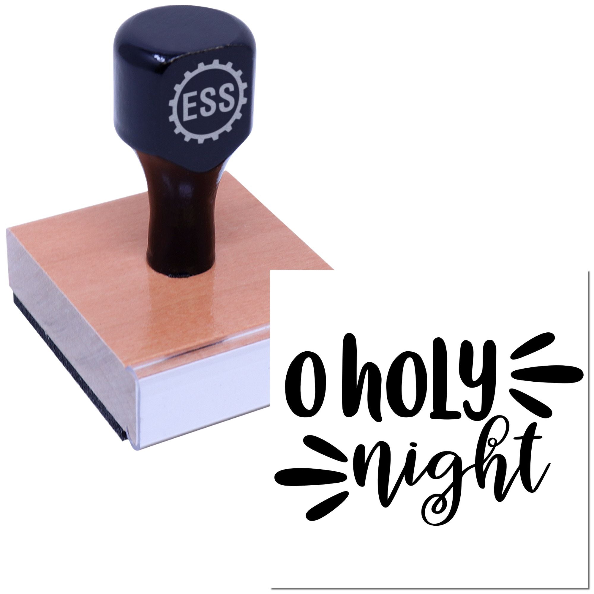 Radiant Christmas Night Favor Tag Rubber Stamp