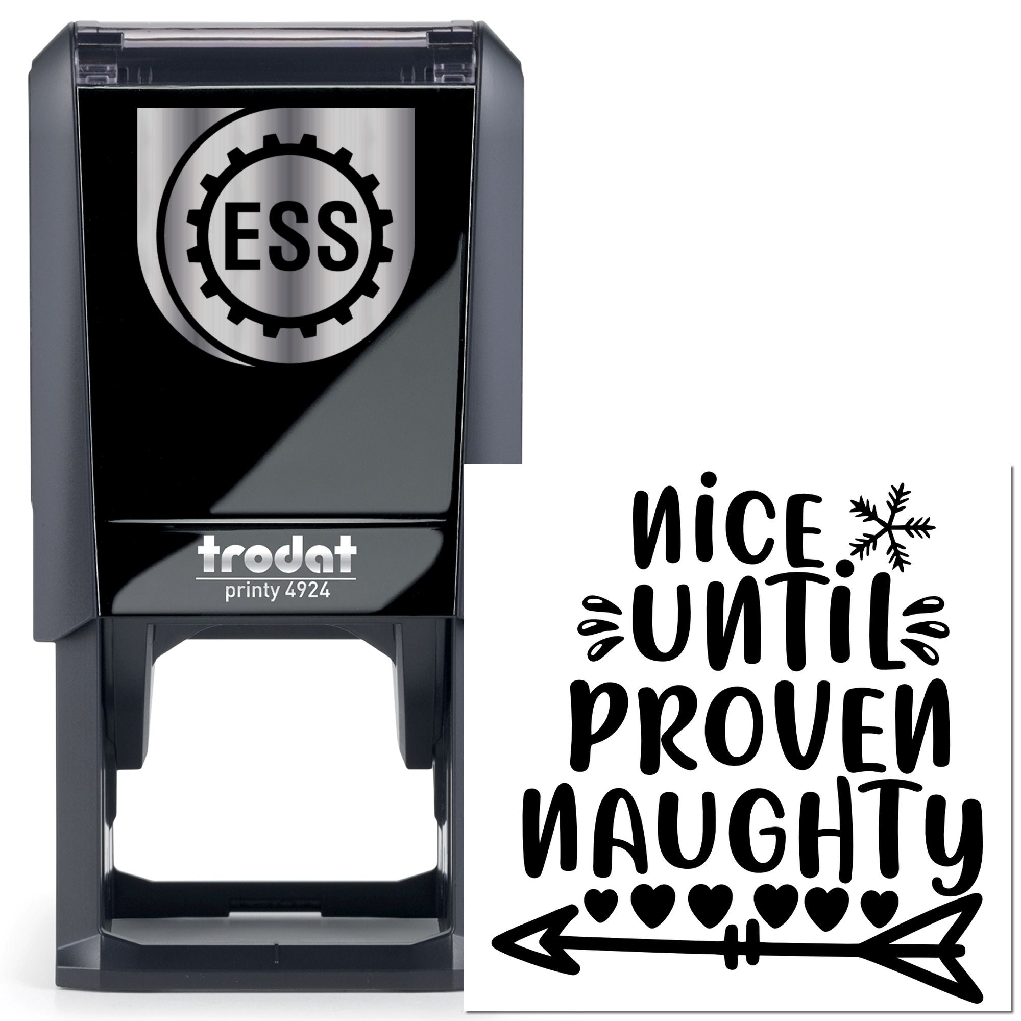 Self-Inking Naughty Nice Favor Tag Stamp