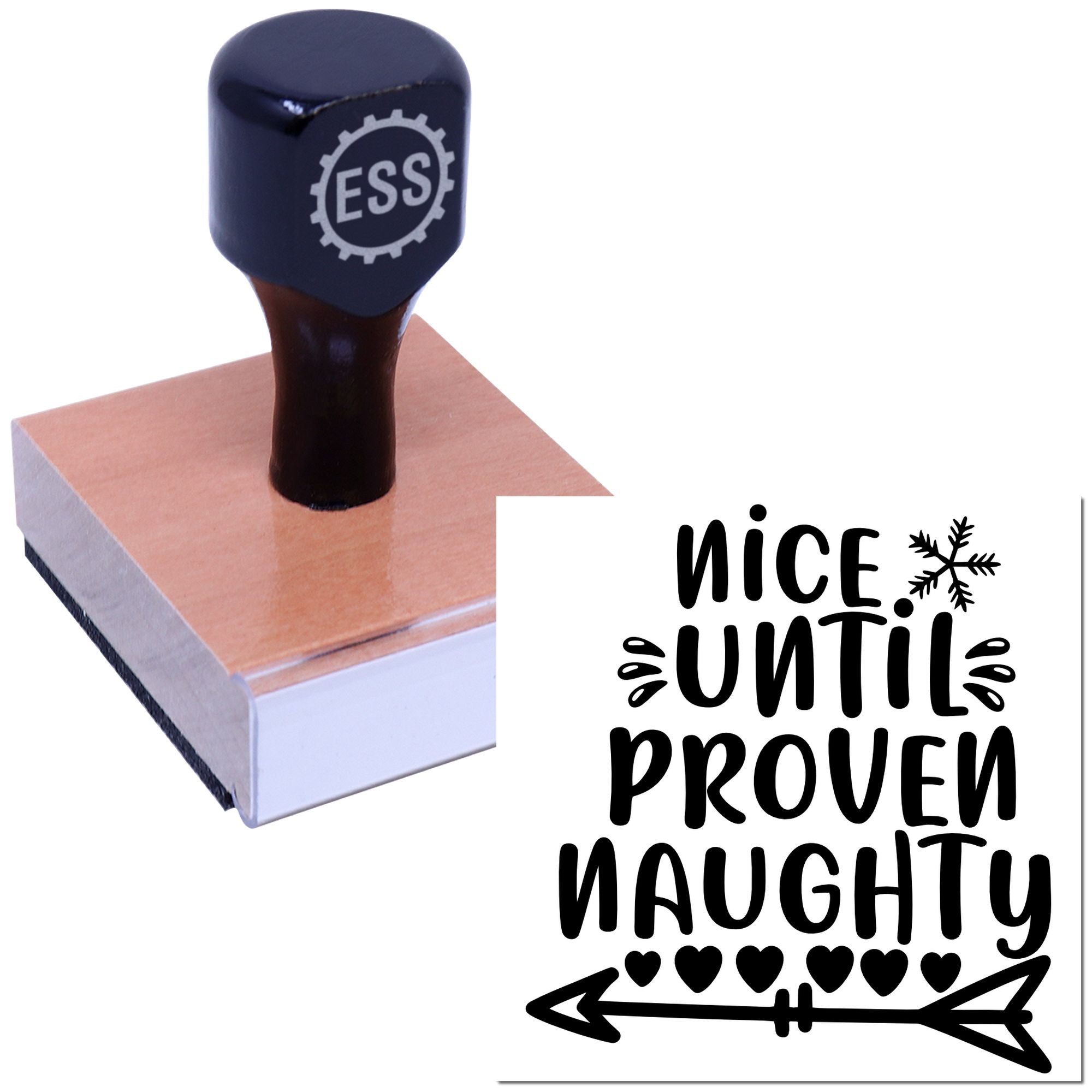 Festive Naughty Proof Place Card Rubber Stamp