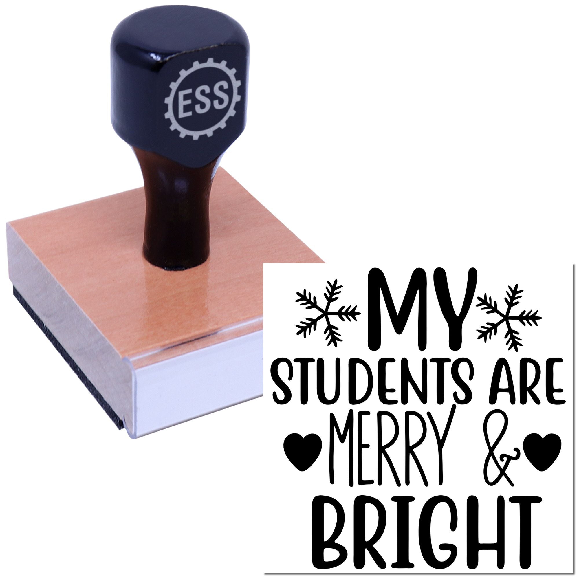 Festive Student Cheer Craft Rubber Stamp