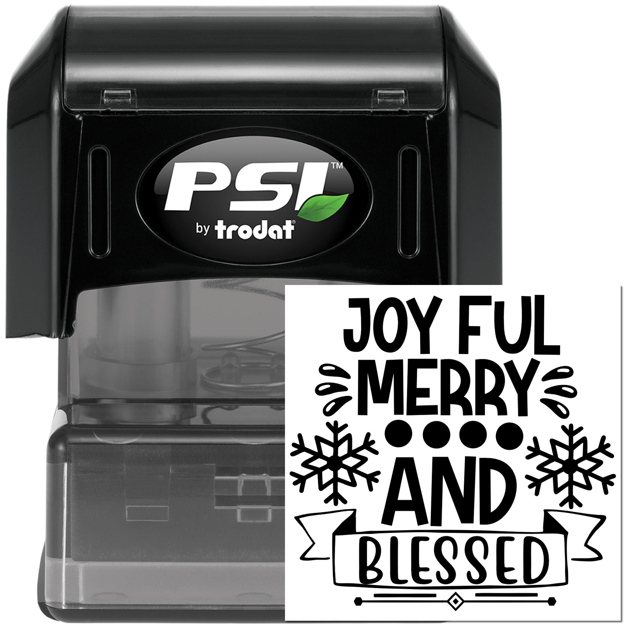 Pre-Inked Joyful Merry Blessed Card Stamp