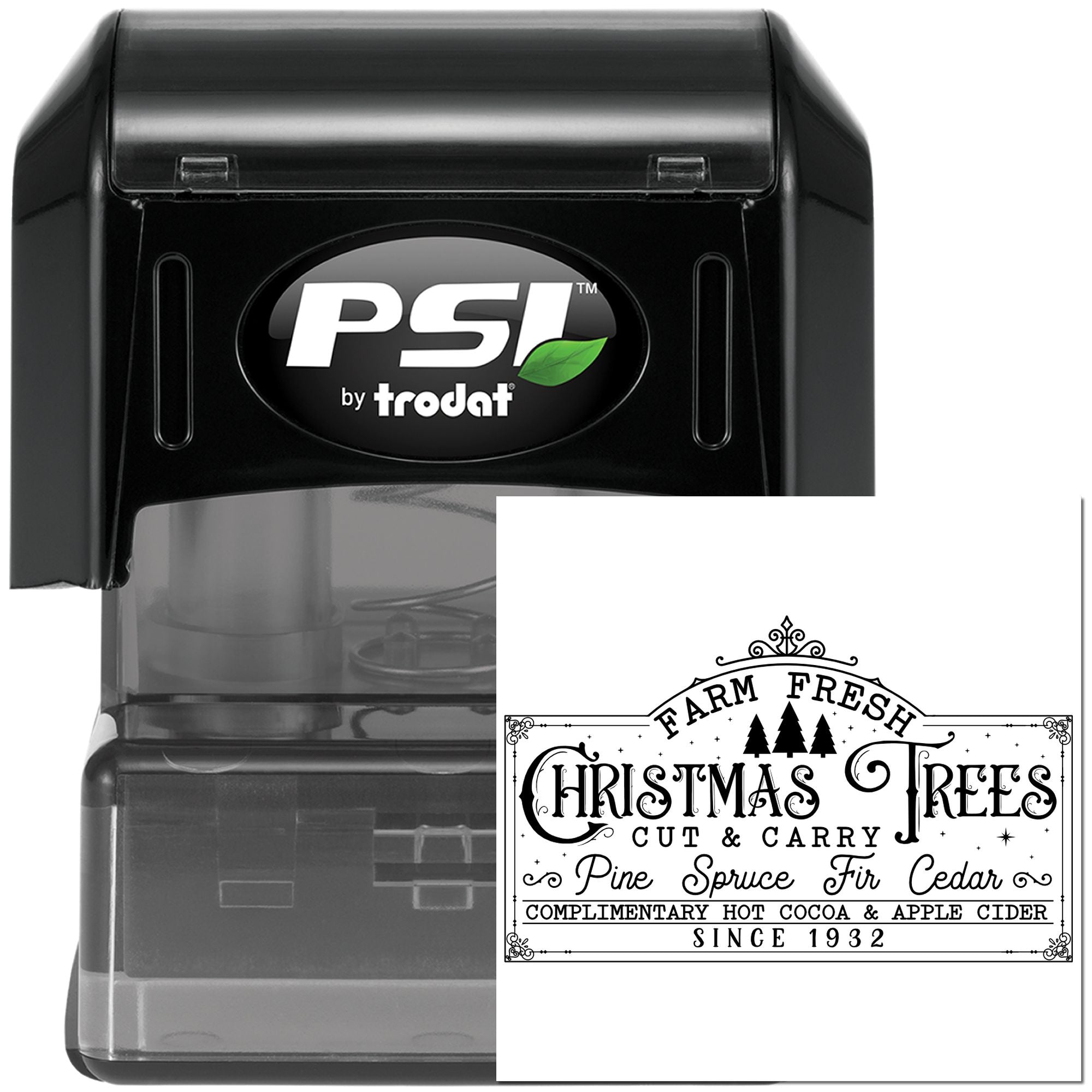Pre-Inked Christmas Tree Sign Paper Craft Stamp