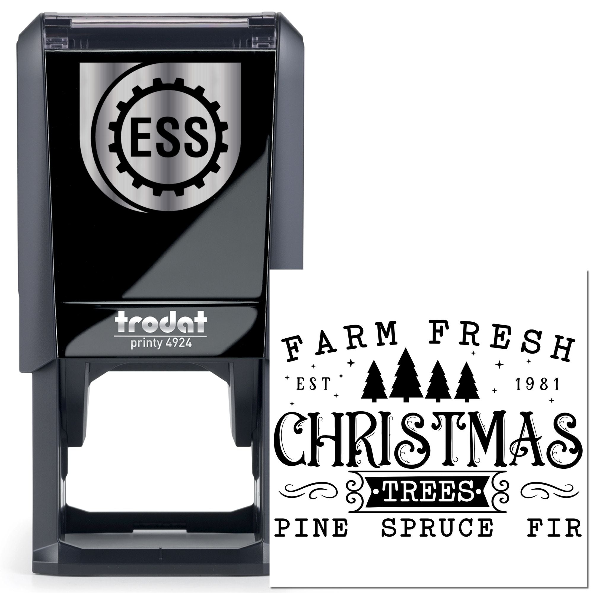 Self-Inking Christmas Trees Paper Goods Stamp