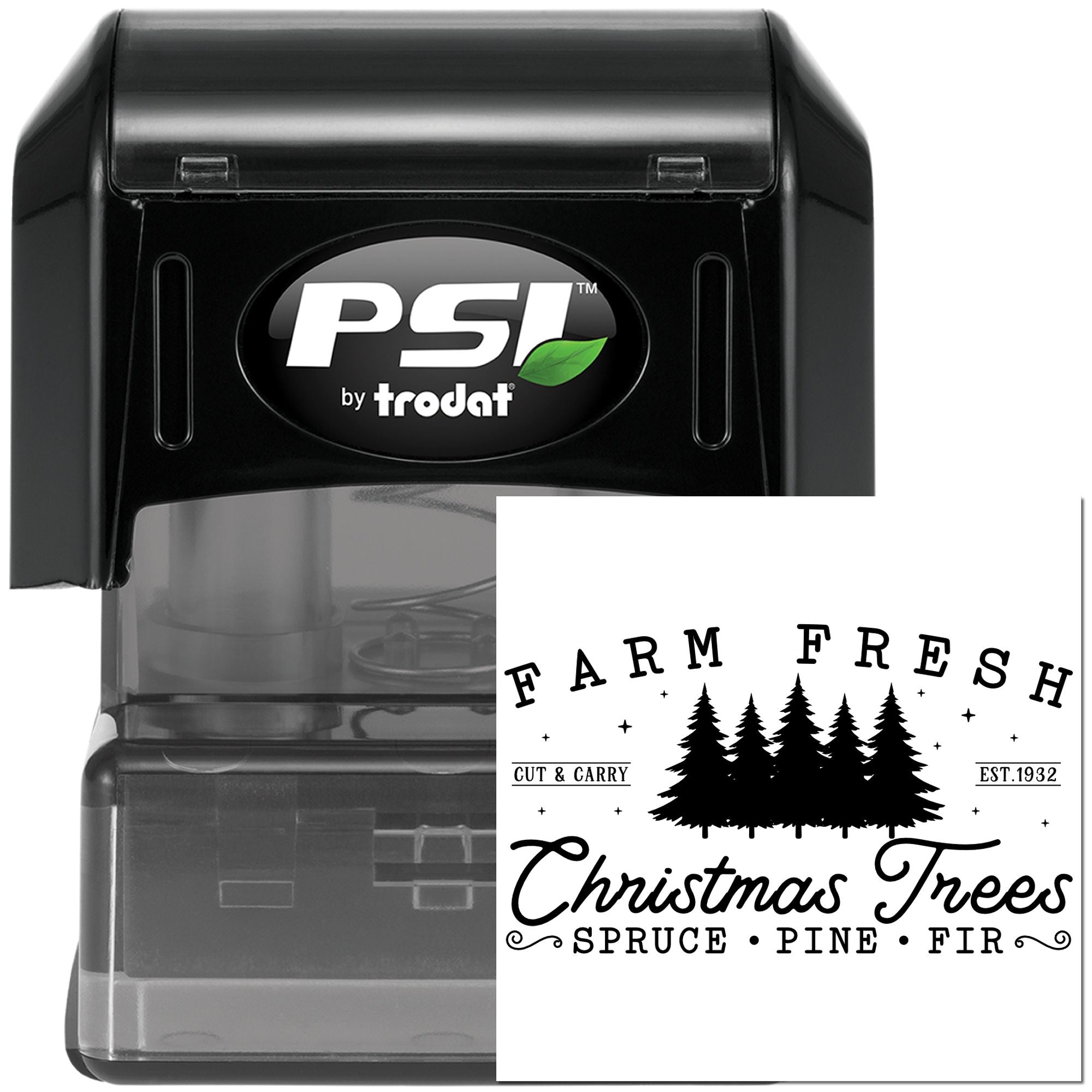 Pre-Inked Christmas Tree Farm Paper Goods Stamp