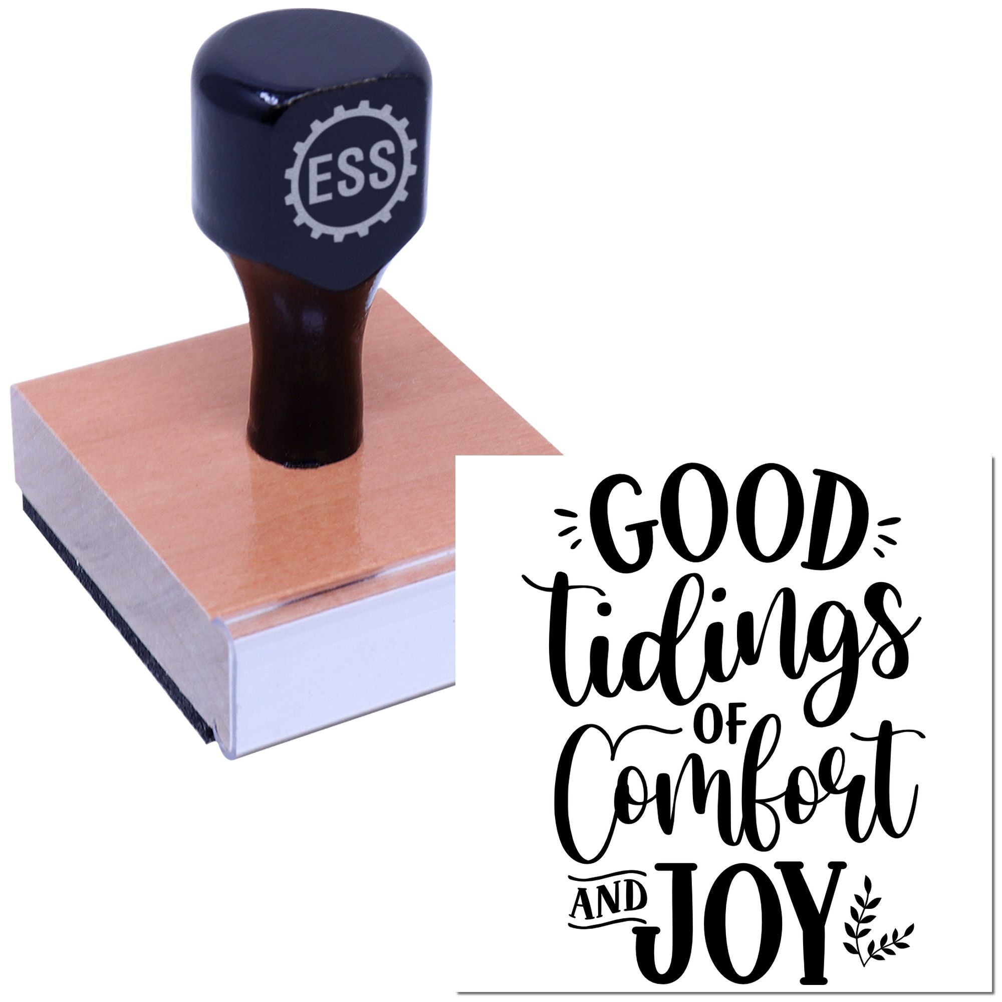 Festive Comfort Typography Postcard Rubber Stamp